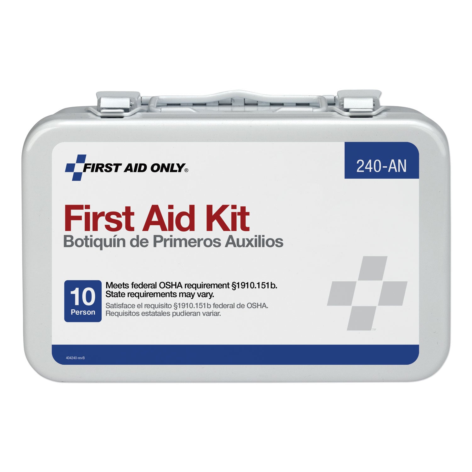 First Aid Only™ Unitized First Aid Kit For 10 People, 65 Pieces, Osha/ansi, Metal Case