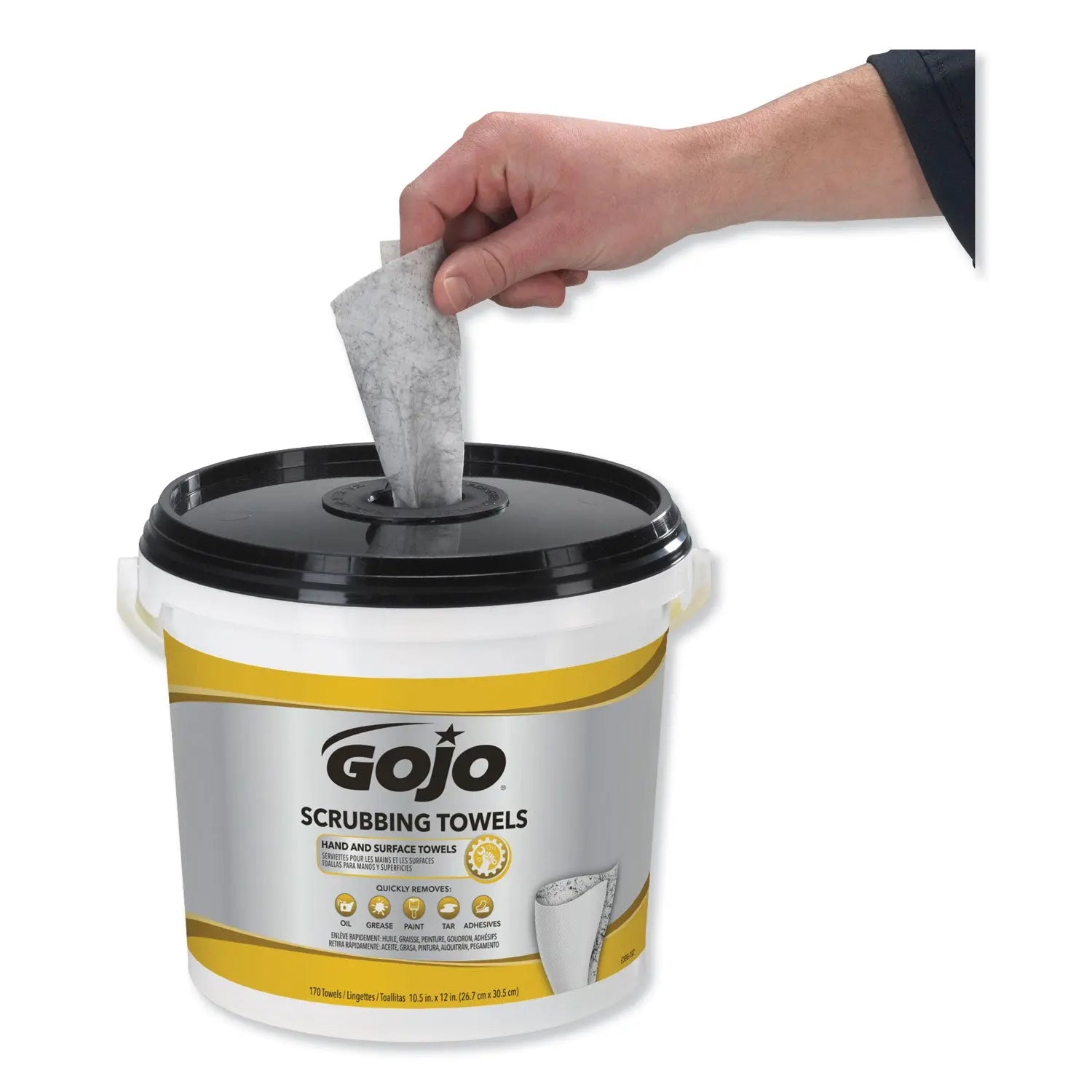 Scrubbing Towels, Hand Cleaning, Orange Scent, White/Yellow, 170/Bucket, 2 Buckets/Carton GOJO® Flipcost