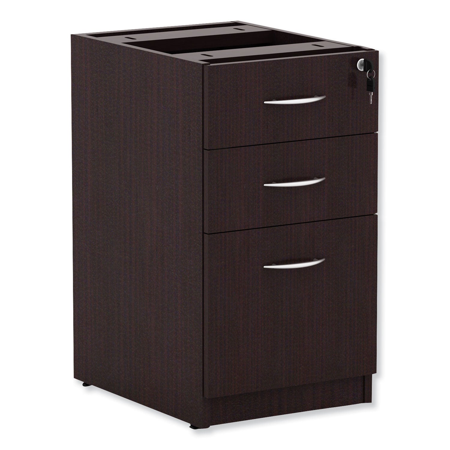 Alera® Alera Valencia Series Full Pedestal File, Left/right, 3-Drawers: Box/box/file, Legal/letter, Espresso, 15.63" X 20.5" X 28.5"