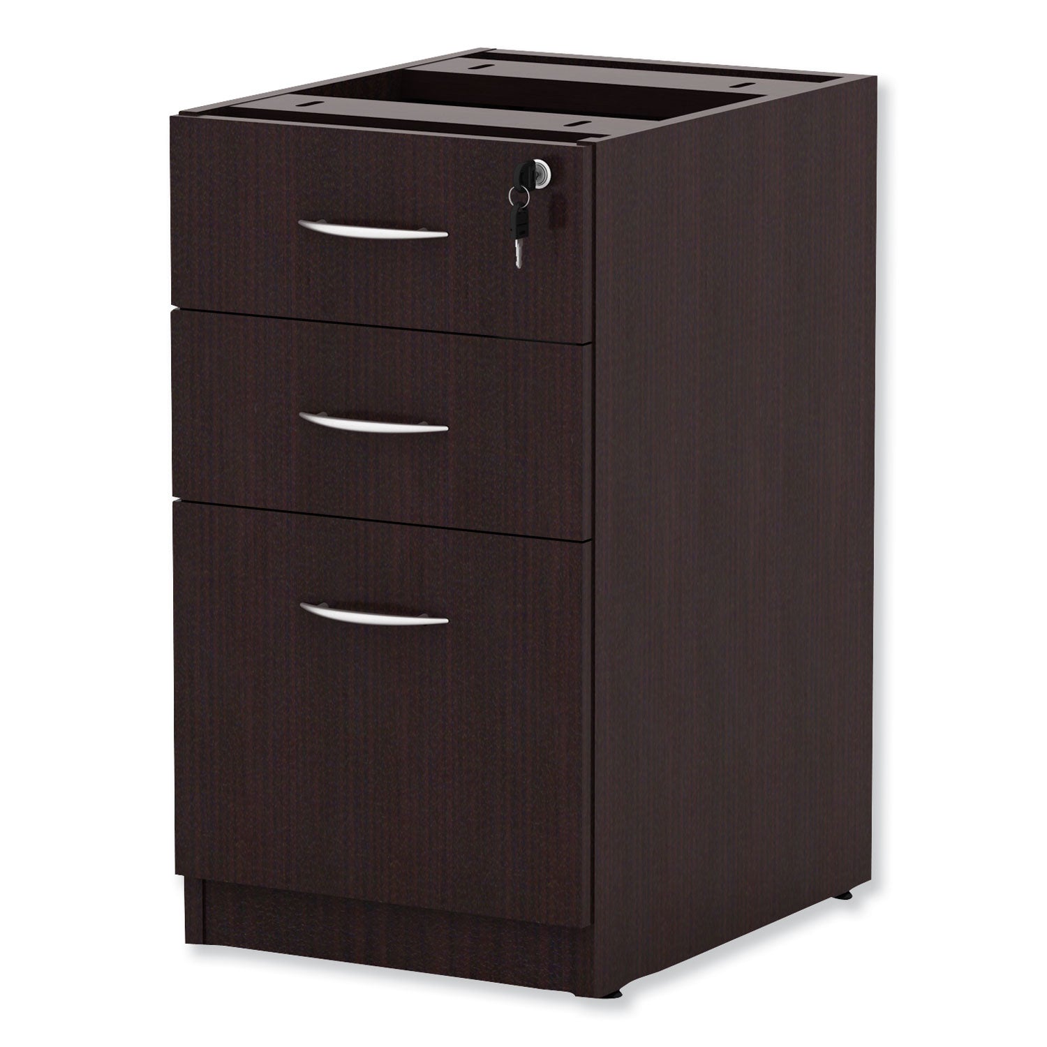 Alera® Alera Valencia Series Full Pedestal File, Left/right, 3-Drawers: Box/box/file, Legal/letter, Espresso, 15.63" X 20.5" X 28.5"