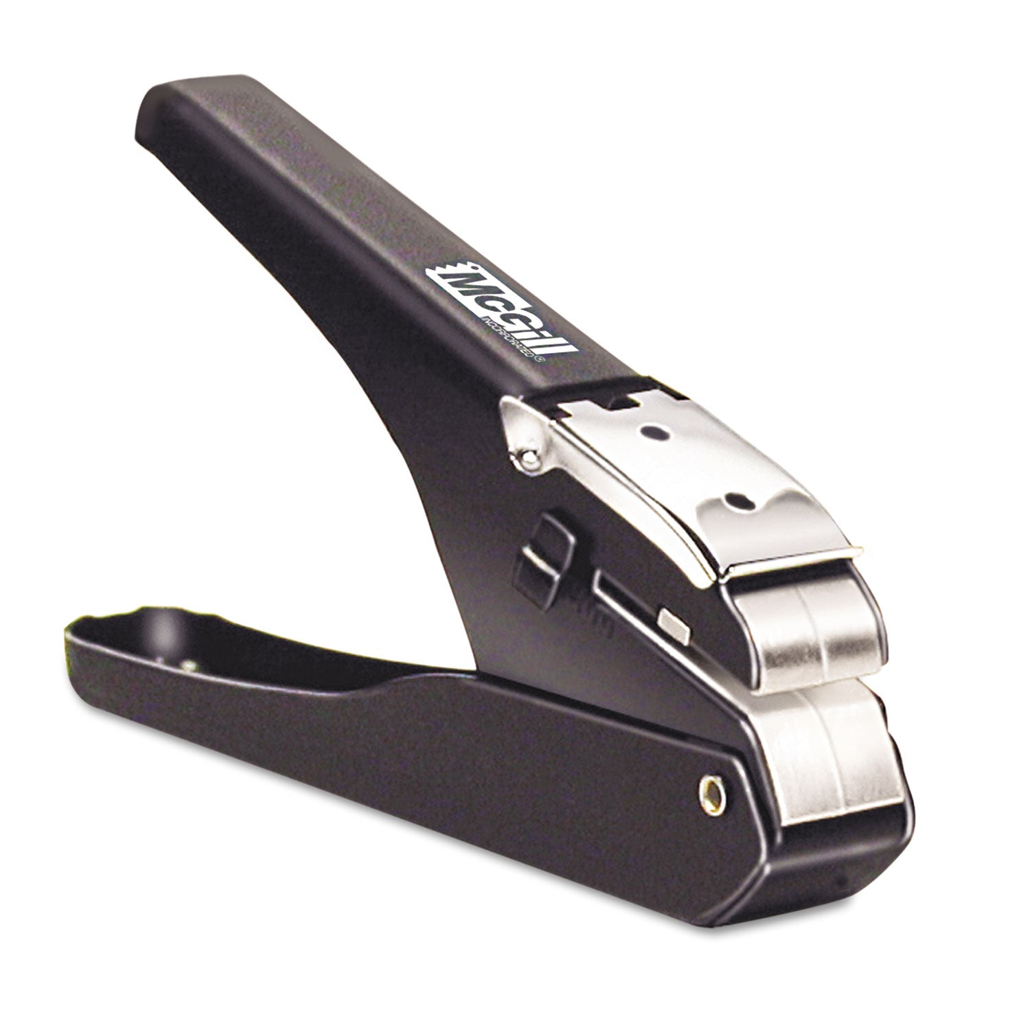Handheld Badge/Slot Punch, 9/16" x 1/8" Horizontal Slot, Black/Chrome