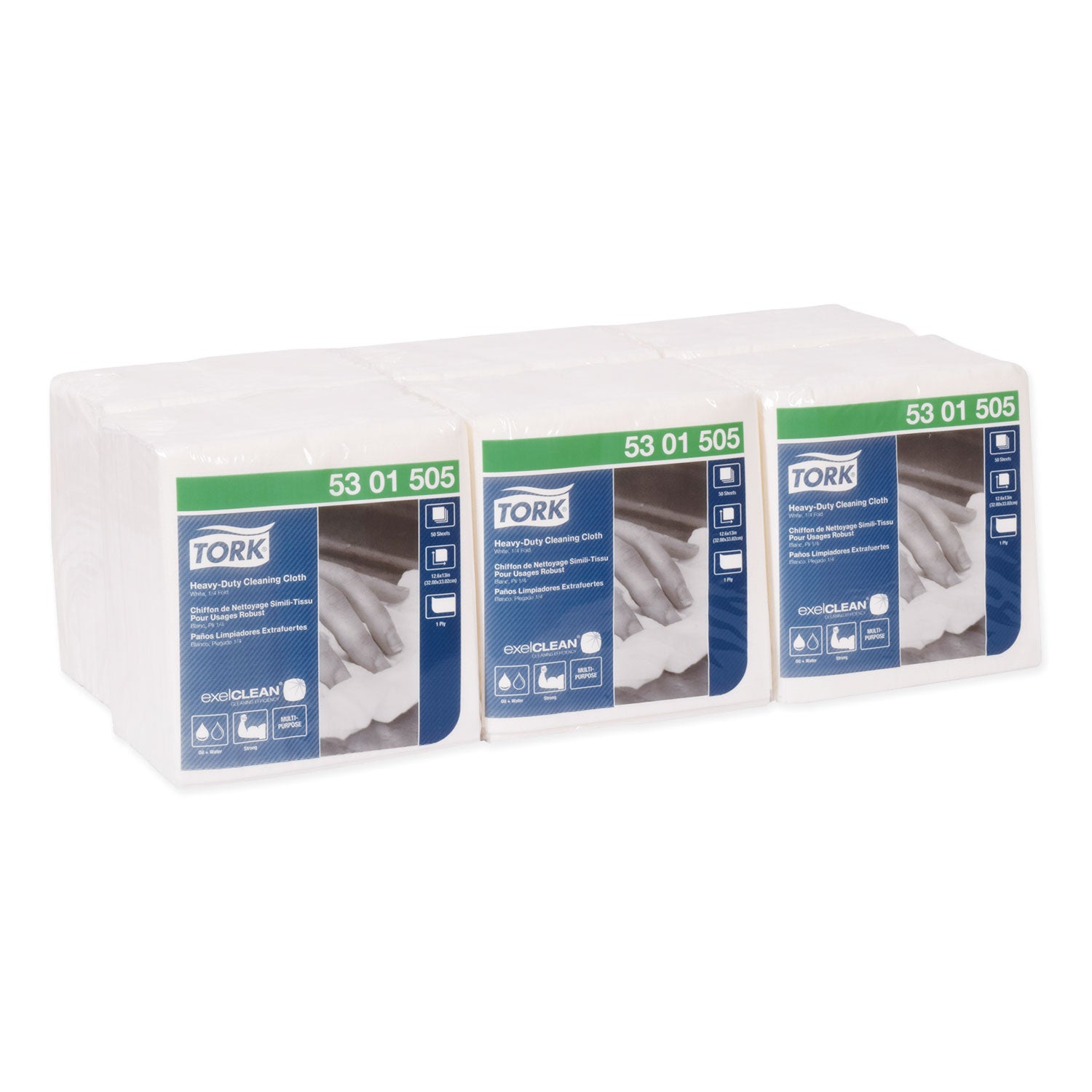 Tork® Heavy-Duty Cleaning Cloth, 12.6 X 13, White, 50/pack, 6 Packs/carton