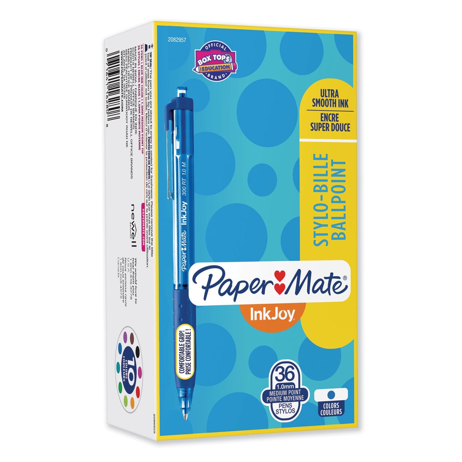 Paper Mate® Inkjoy 300 Rt Ballpoint Pen, Retractable, Medium 1 Mm, Blue Ink, Blue Barrel, 36/pack