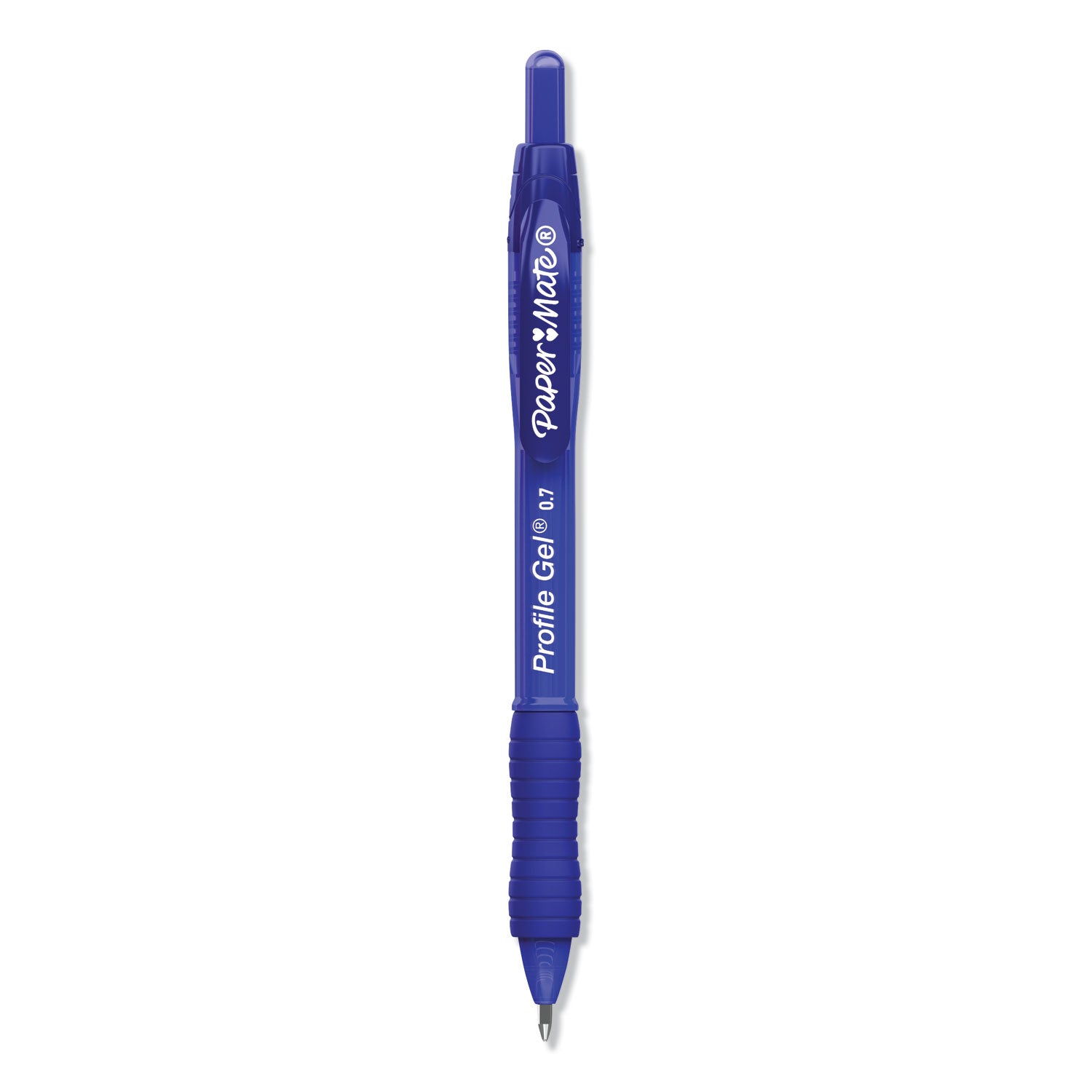 Profile Gel Pen, Retractable, Medium 0.7 mm, Blue Ink, Translucent Blue Barrel, Dozen