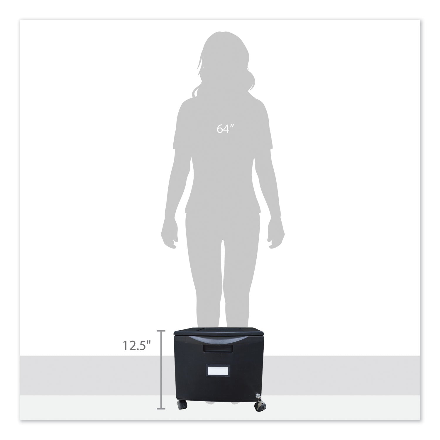 Storex Single-Drawer Mobile Filing Cabinet, 1 Legal/letter-Size File Drawer, Black, 14.75" X 18.25" X 12.75"