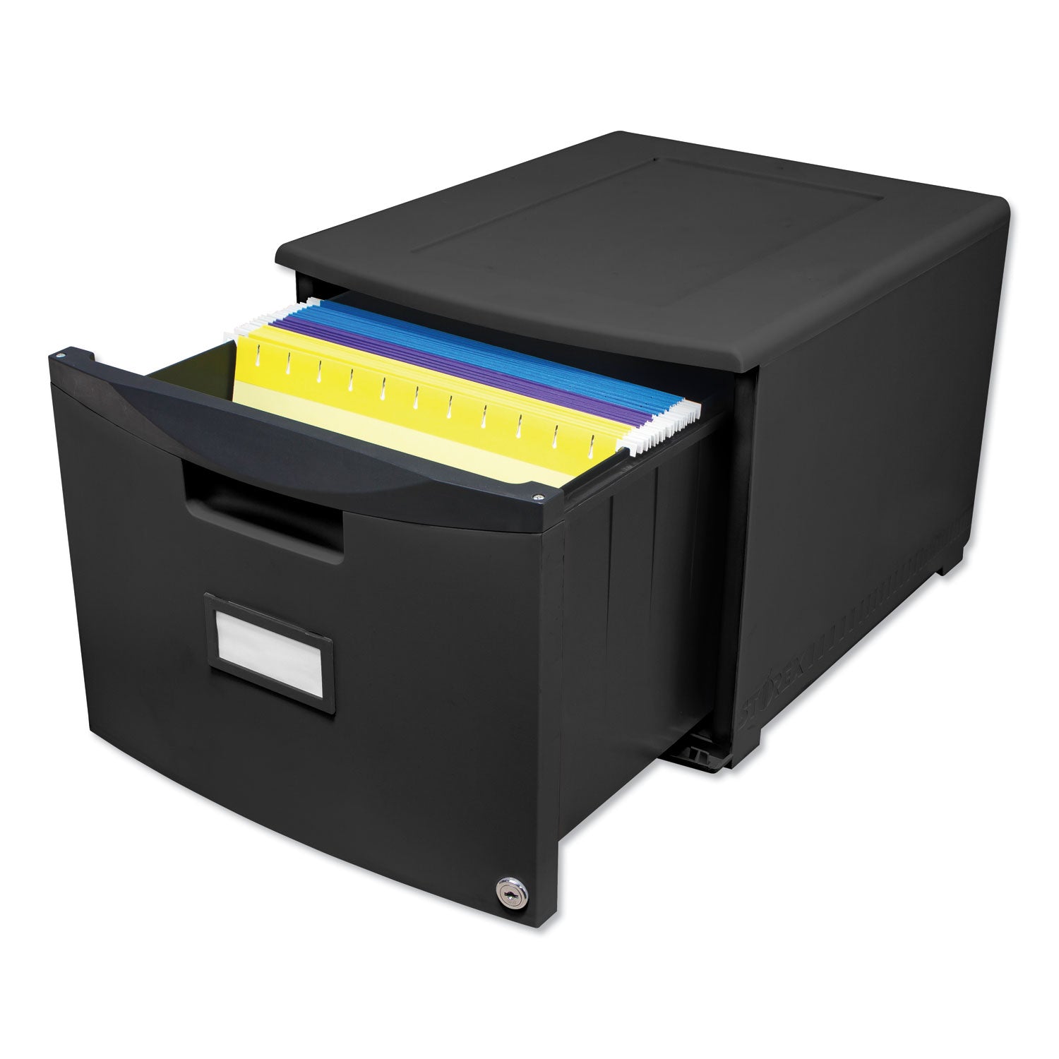 Storex Single-Drawer Mobile Filing Cabinet, 1 Legal/letter-Size File Drawer, Black, 14.75" X 18.25" X 12.75"