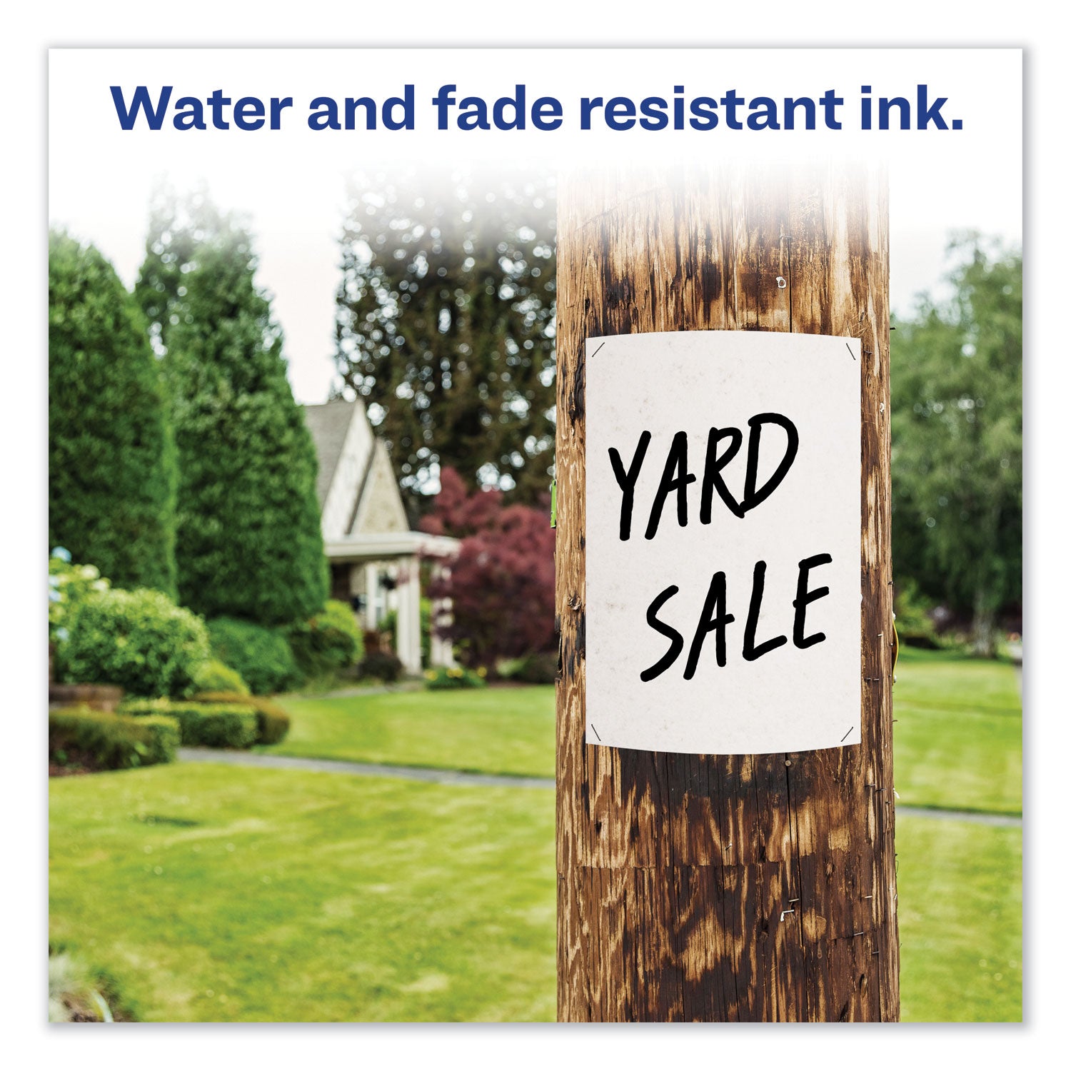 Avery® Marks A Lot Large Desk-Style Permanent Marker With Metal Pocket Clip, Broad Bullet Tip, Black, Dozen (24878)