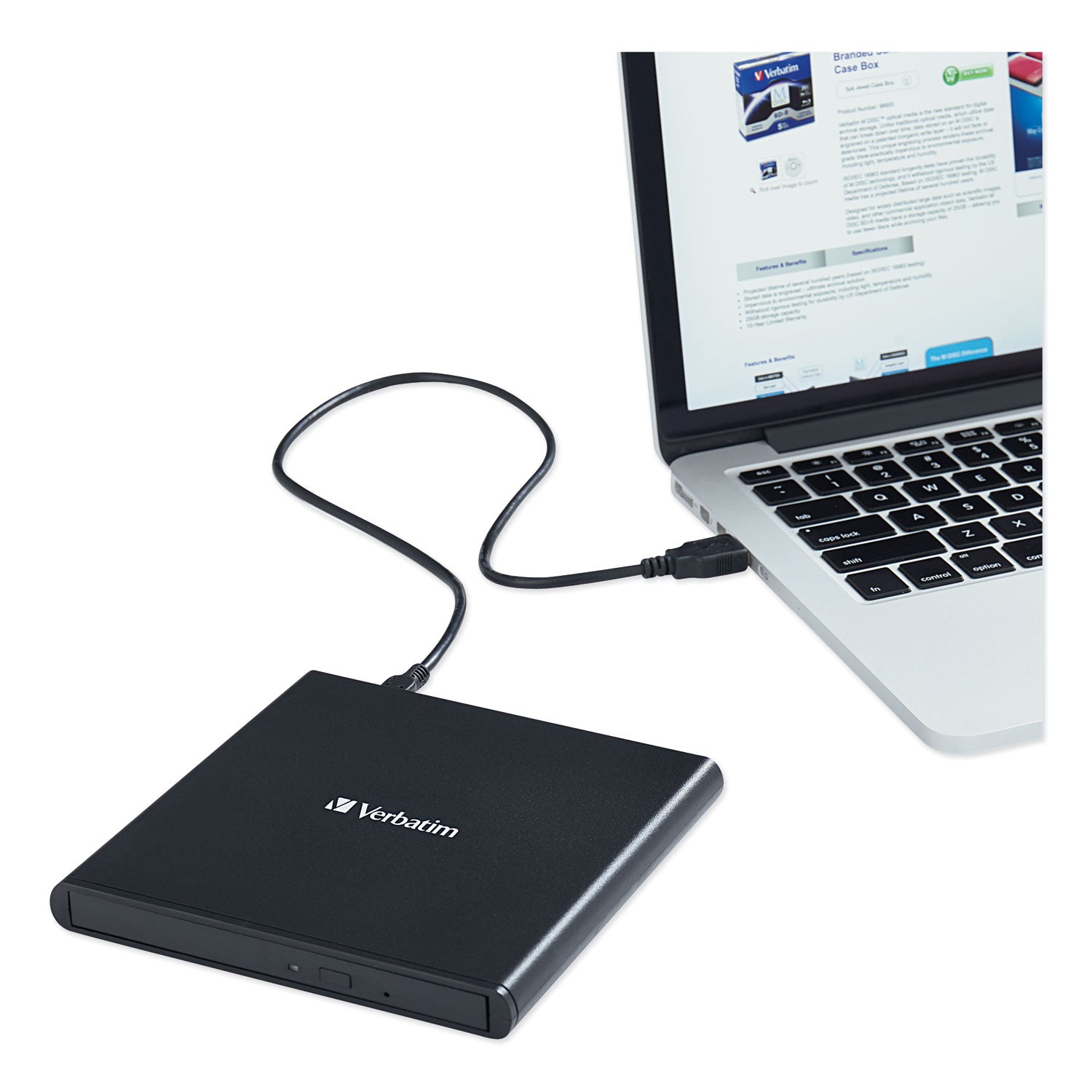 Verbatim® External Slimline Cd/dvd Writer, 8x Dvd Write Speed/24x Cd Write Speed