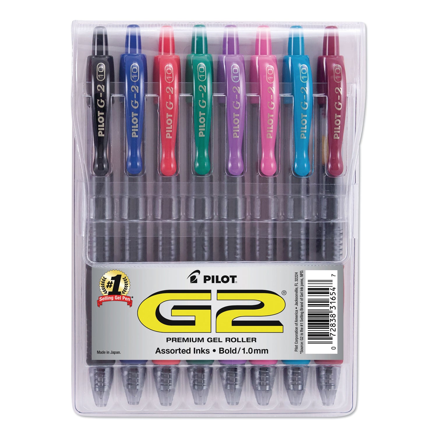 G2 Premium Gel Pen Convenience Pack, Retractable, Bold 1 mm, Assorted Ink and Barrel Colors, 8/Pack
