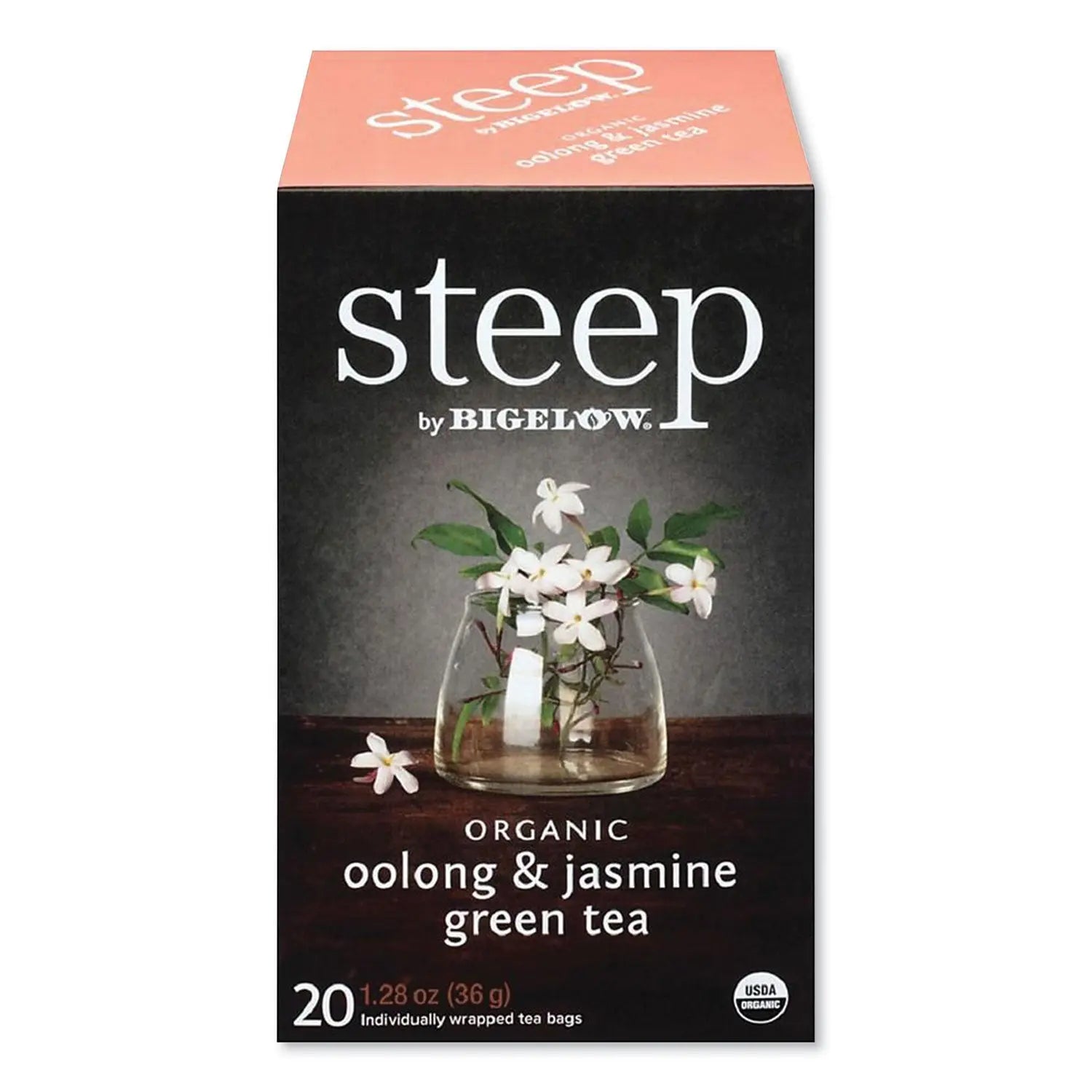 Steep Tea, Oolong and Jasmine Green, 0.06 oz Tea Bag, 20/Box Bigelow® Flipcost