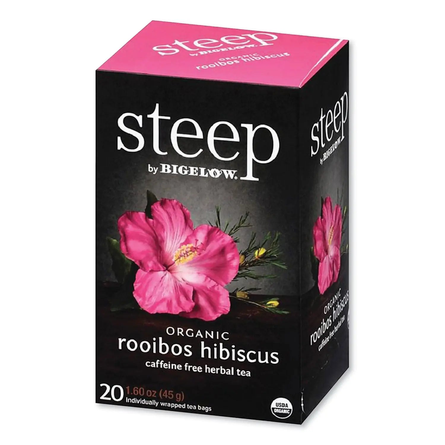 Steep Tea, Rooibos Hibiscus Herbal Tea, 0.08 oz Tea Bag, 20/Box Bigelow® Flipcost