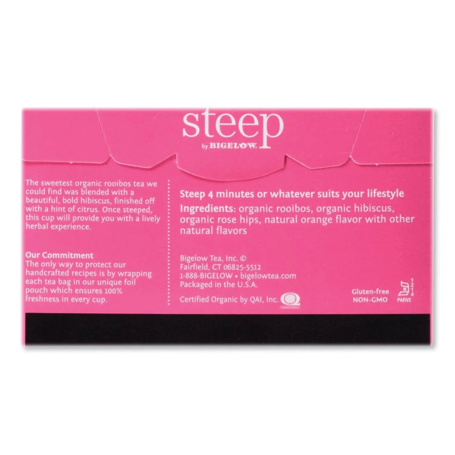 Steep Tea, Rooibos Hibiscus Herbal Tea, 0.08 oz Tea Bag, 20/Box Bigelow® Flipcost