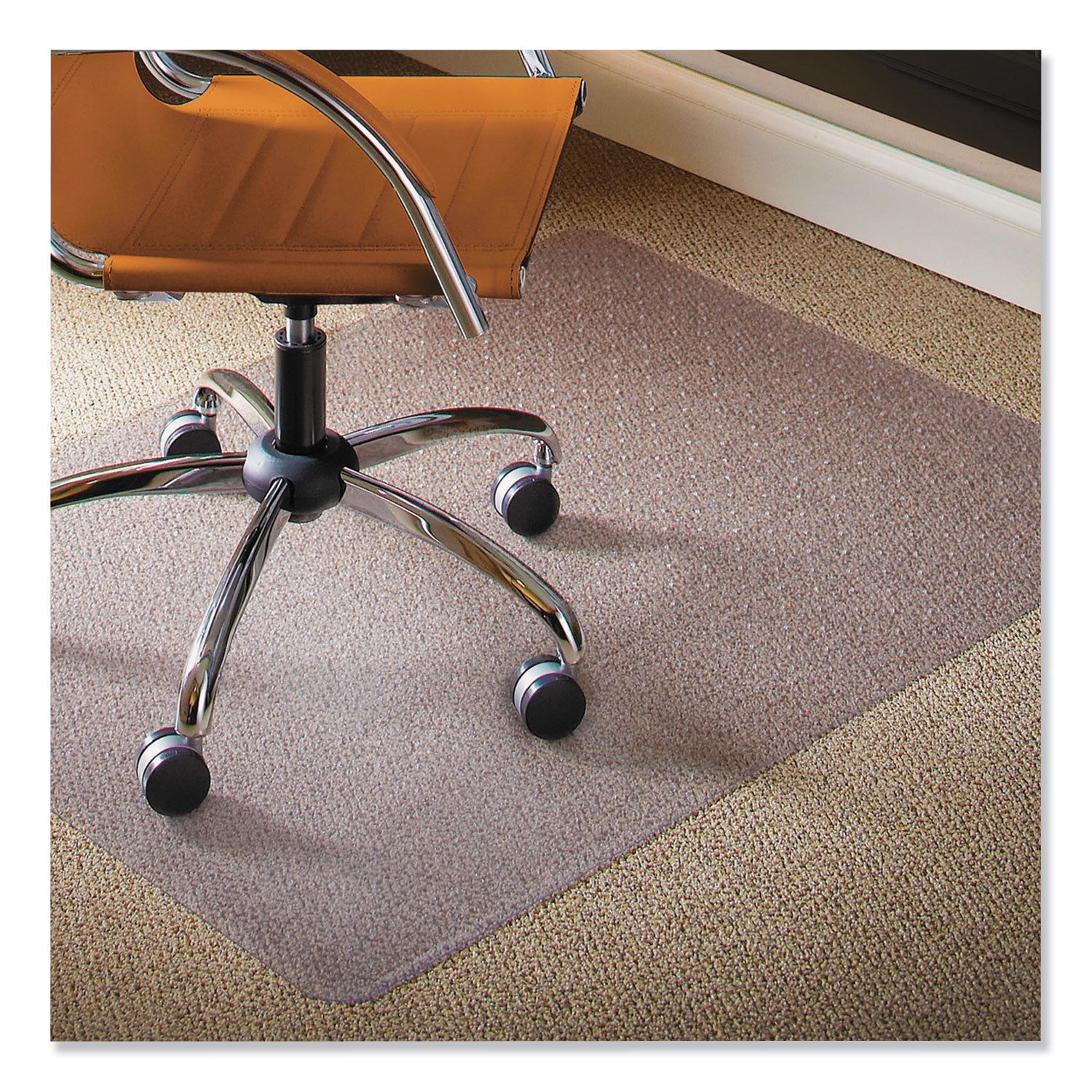 ES Robbins® Natural Origins Chair Mat For Carpet, 46 X 60, Clear
