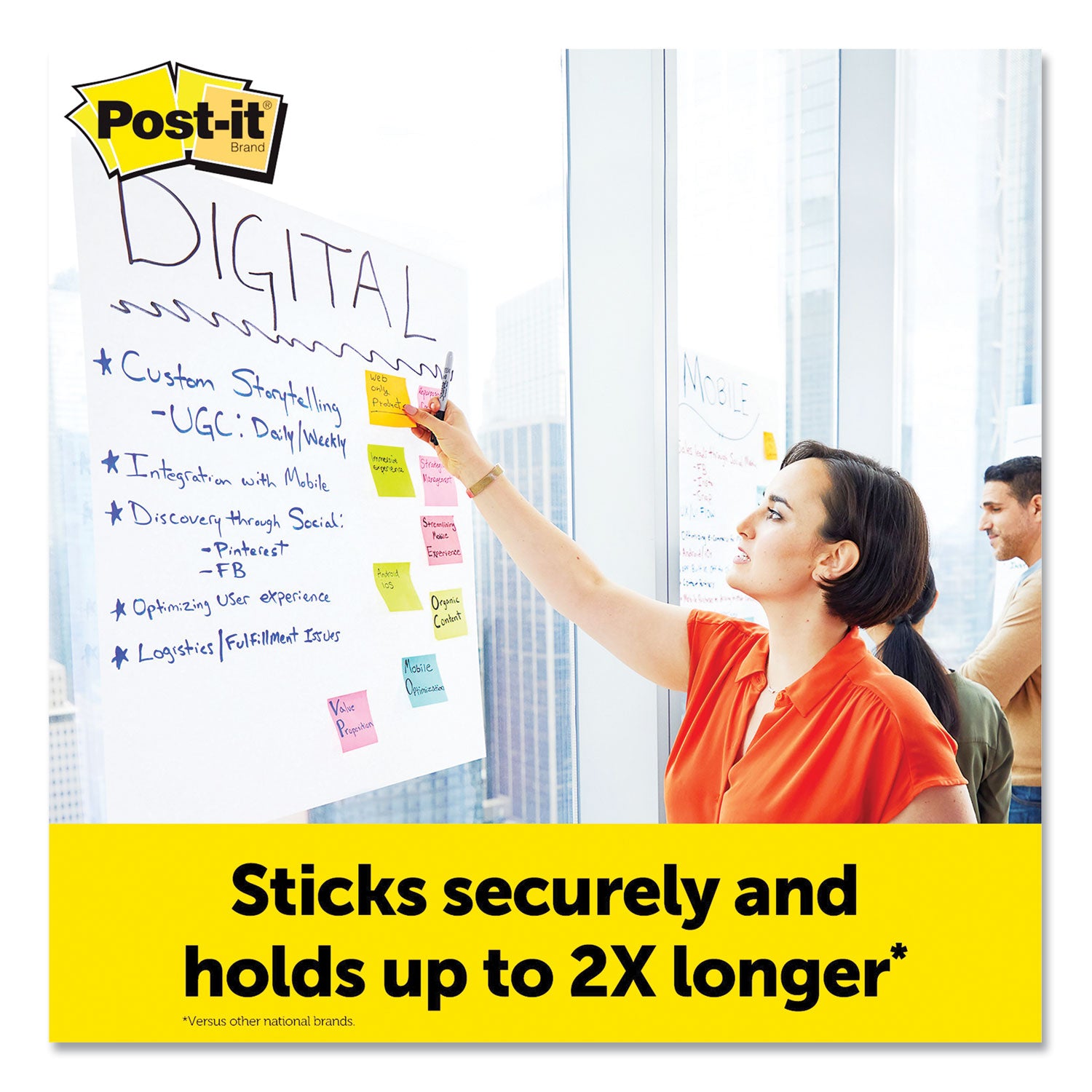 Post-it® Easel Pads Super Sticky Vertical-Orientation Self-Stick Easel Pads, Unruled, 25 x 30, White, 30 Sheets, 8/Pack