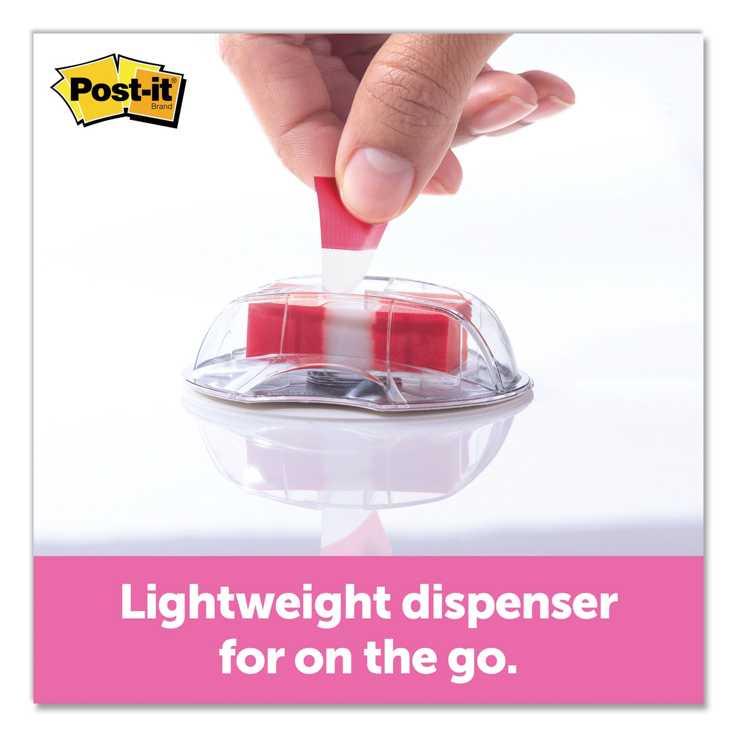 Post-it® Flags Page Flags in Desk Grip Dispenser, 1 x 1.75, Red, 200/Dispenser
