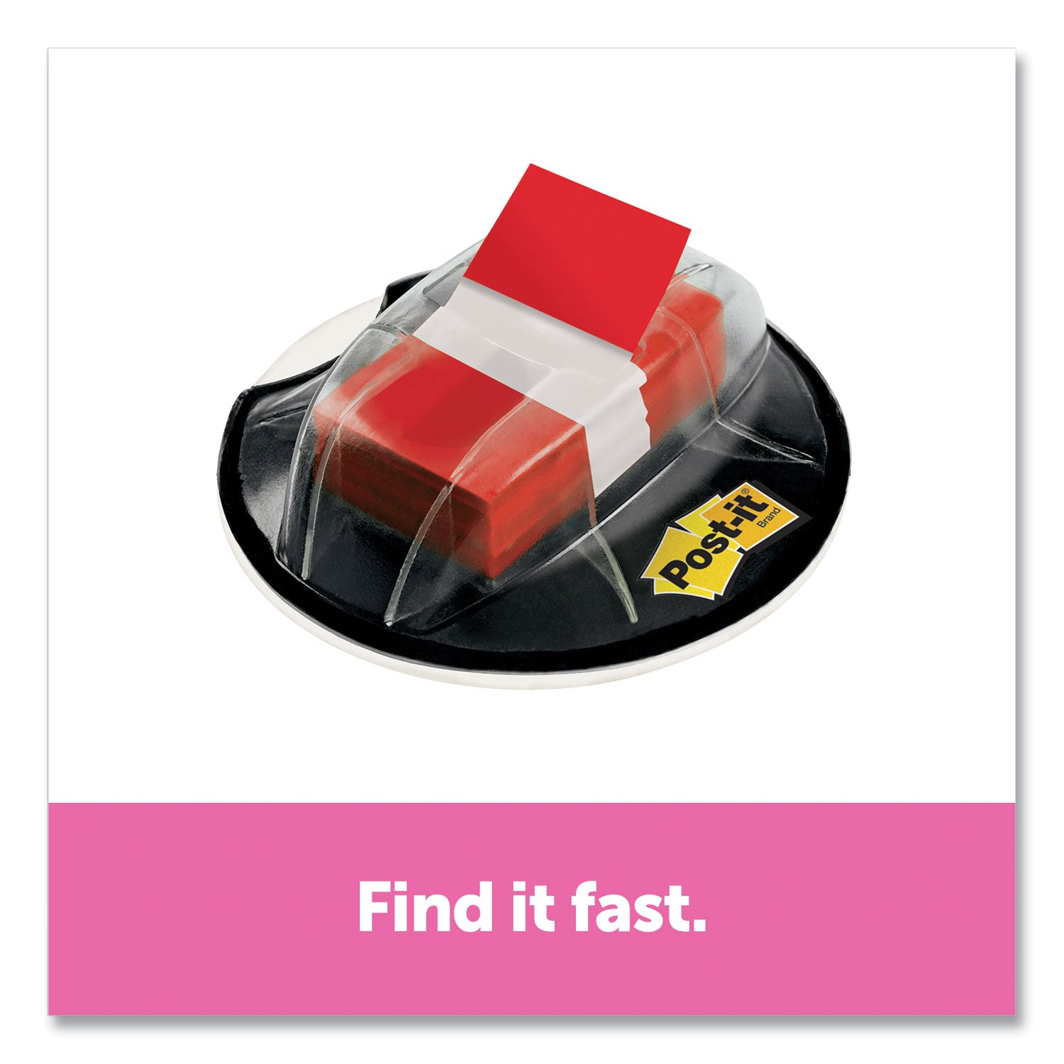 Post-it® Flags Page Flags in Desk Grip Dispenser, 1 x 1.75, Red, 200/Dispenser