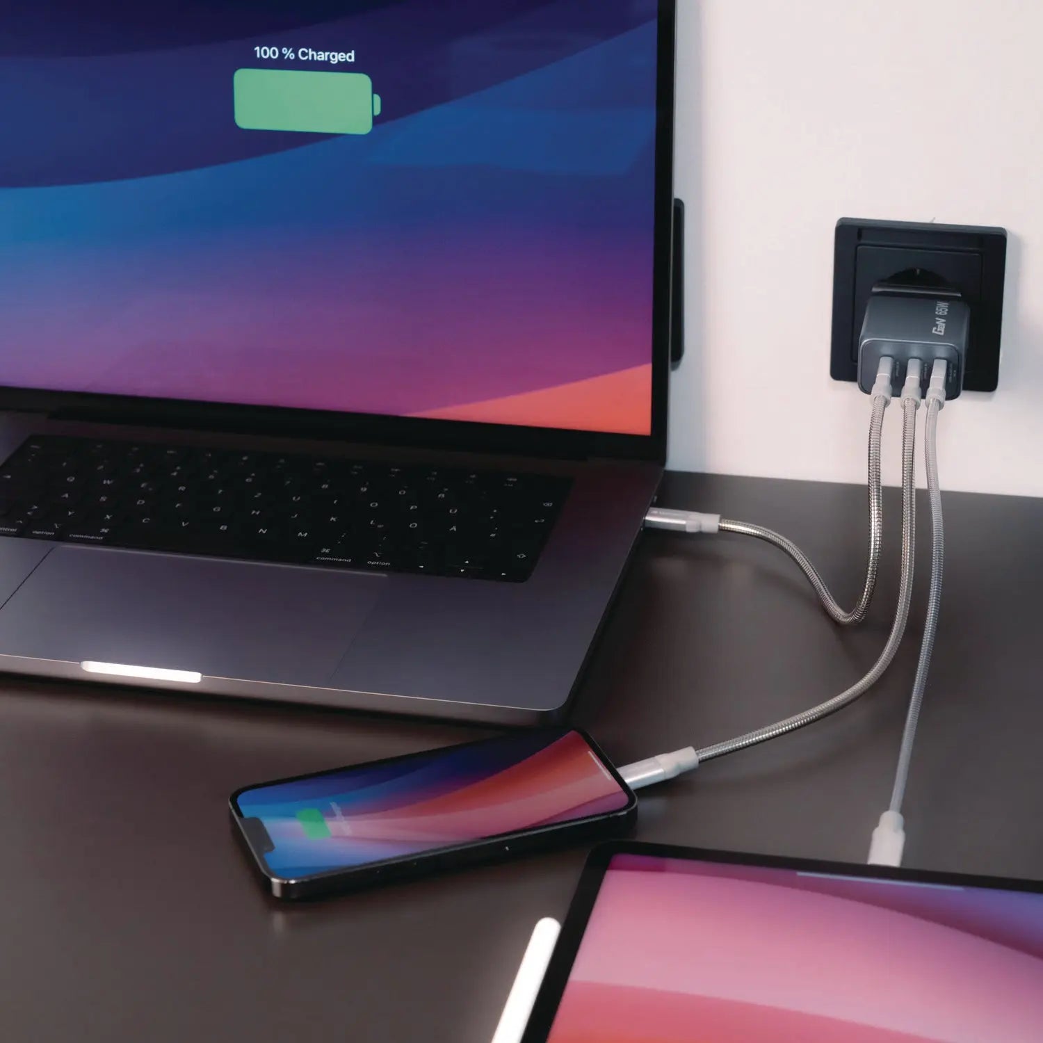 65 W 3-Port GaN Wall Charger, Black/Gray Verbatim® Flipcost