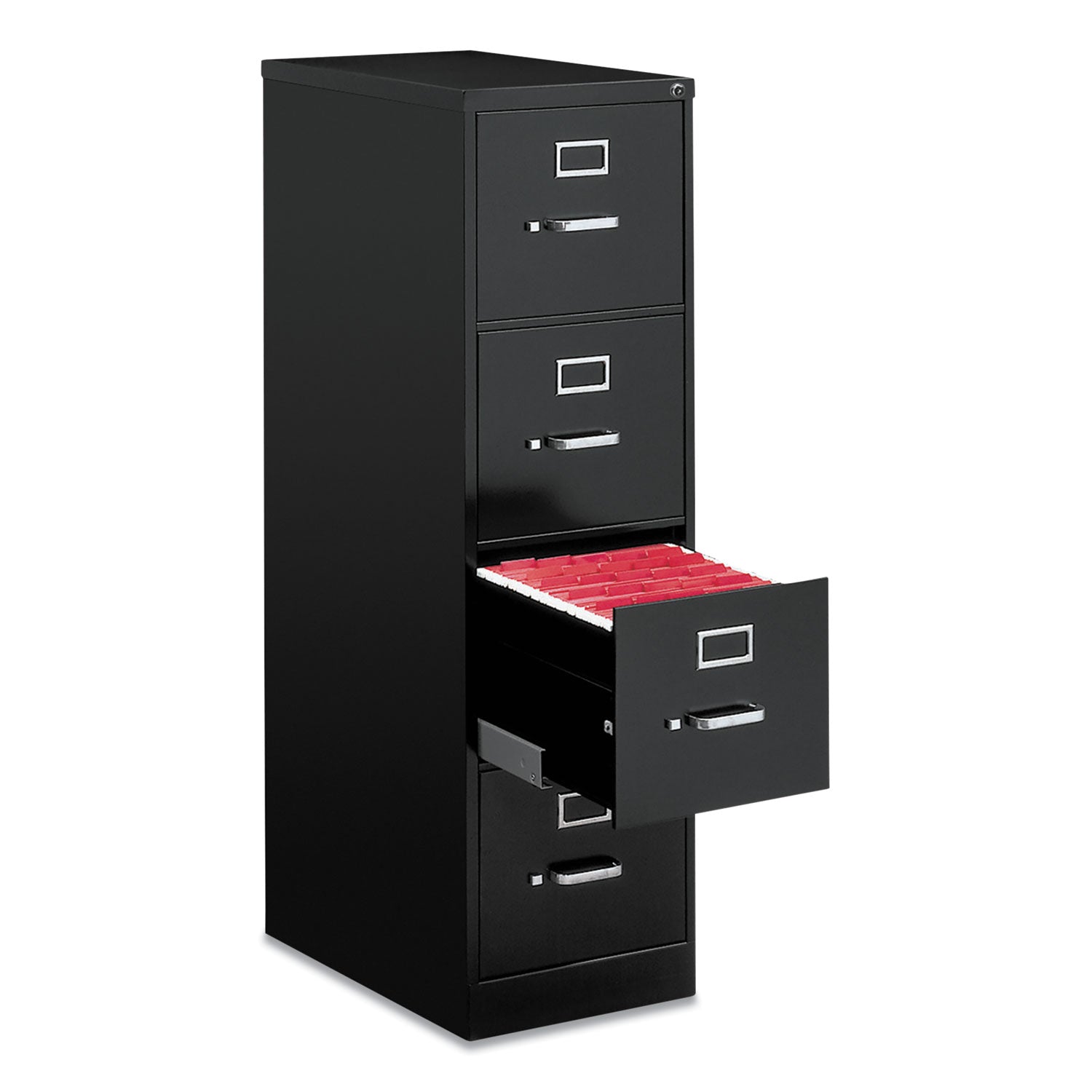 Alera® Economy Vertical File, 4 Letter-Size File Drawers, Black, 15" X 25" X 52"