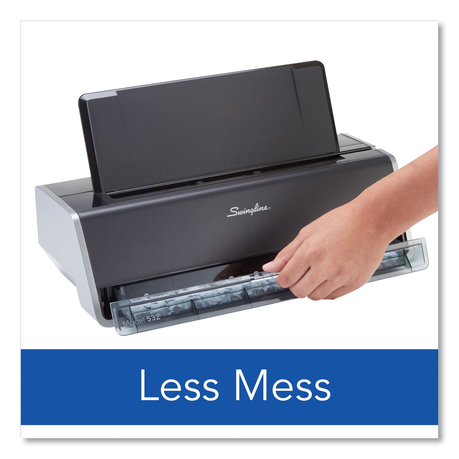 Swingline® 28-Sheet Commercial Electric Two-Hole Punch, Fixed 9/32" Holes, Black/silver