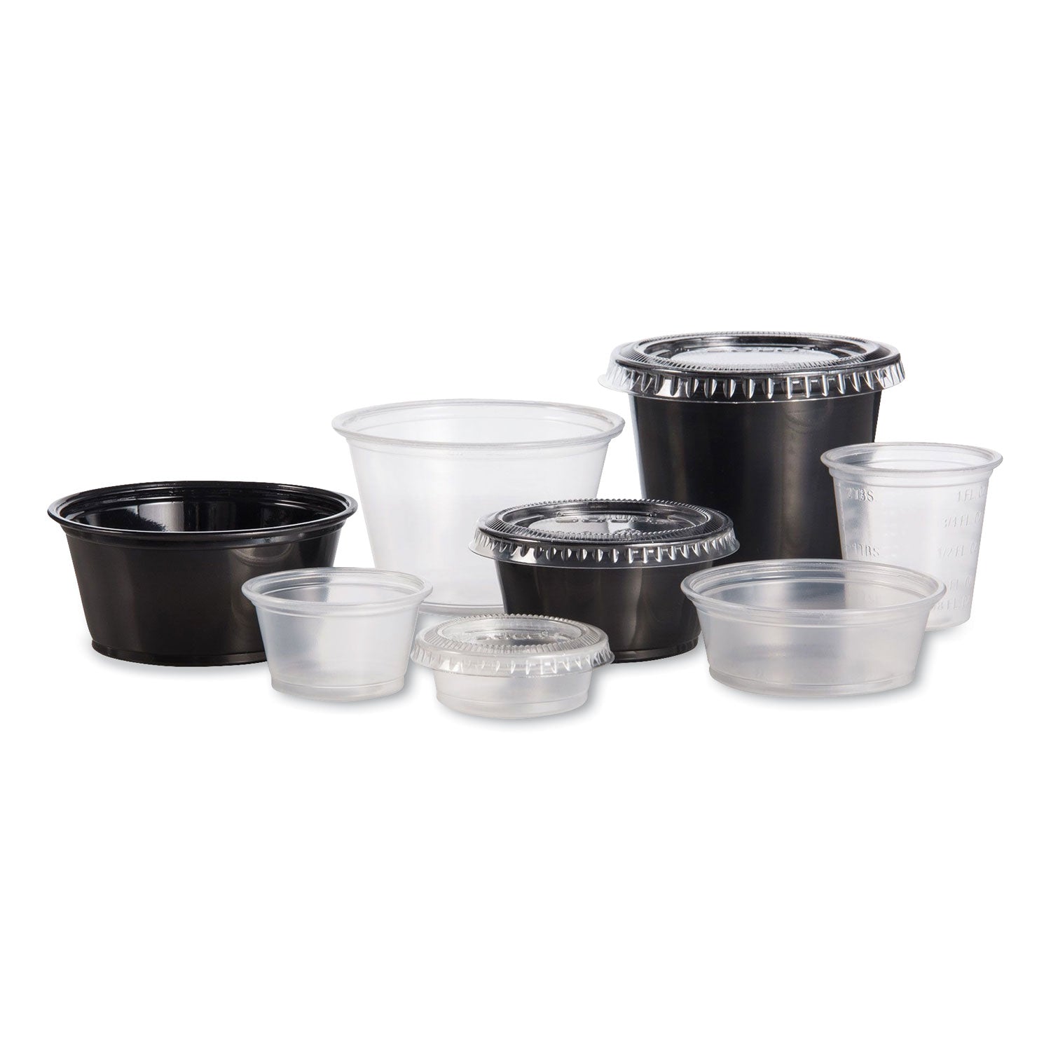 Dart® Conex Complements Portion/Medicine Cups, 3.25 oz, Plastic, Black, 125/Bag, 20 Bags/Carton