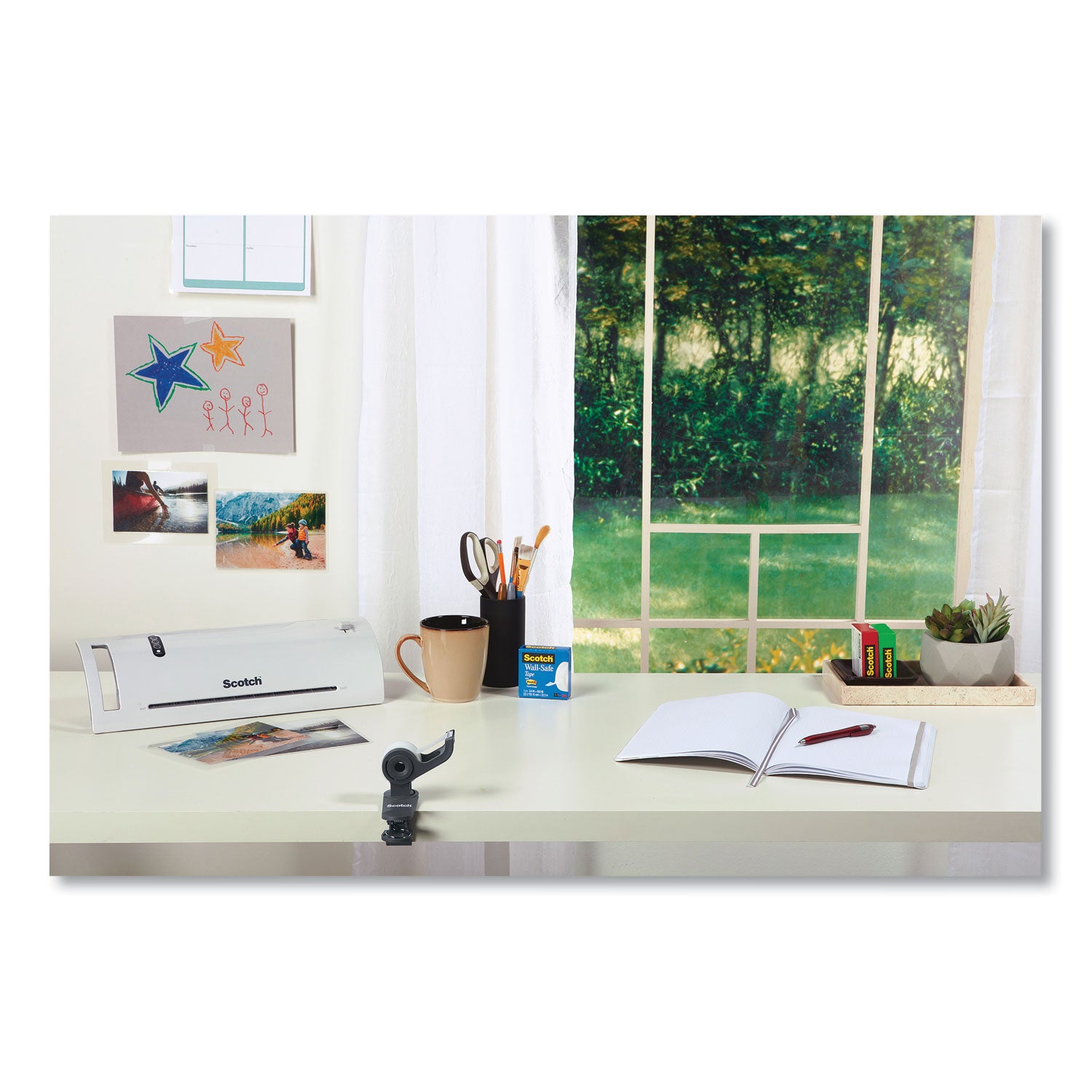 Scotch® Clip And Twist Desktop Tape Dispenser, With Tape Roll, 1" Core, Plastic, Gray