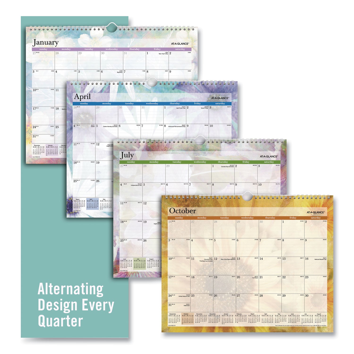 AT-A-GLANCE® Dreams Monthly Wall Calendar, Seasonal Artwork, 15 x 12, Multicolor Sheets, 12-Month (Jan to Dec): 2025