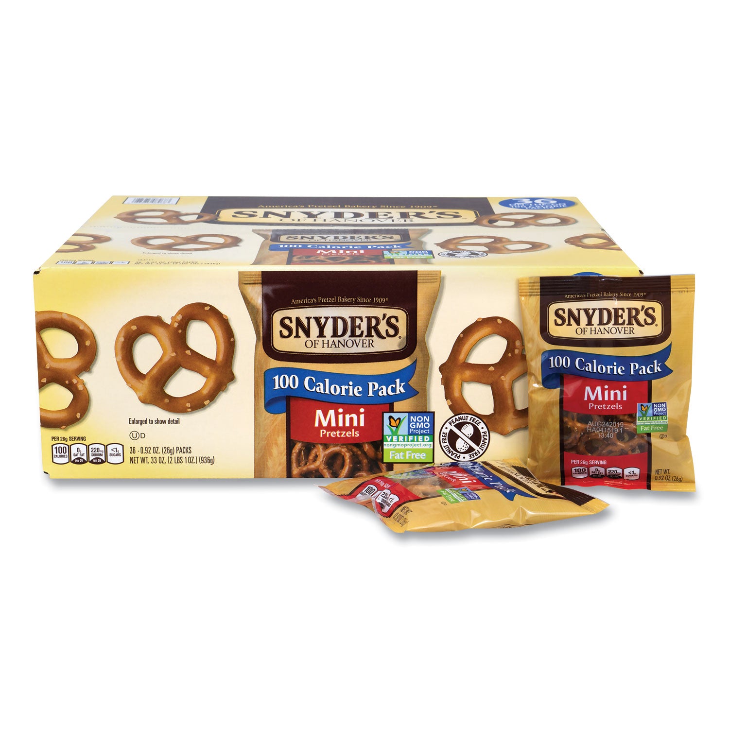 Snyder's® Mini Pretzels, 0.92 oz Bags, 36 Bags/Carton