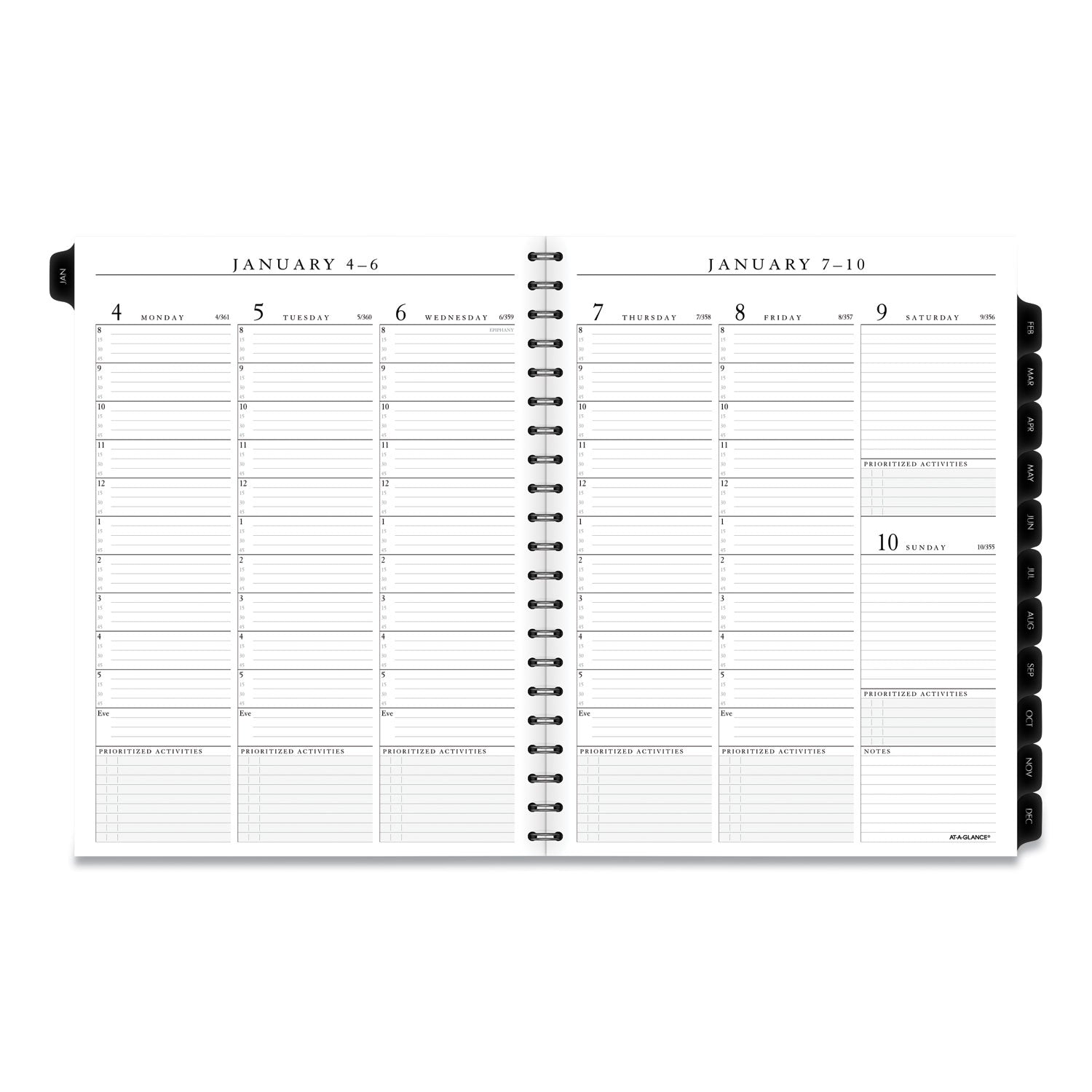 AT-A-GLANCE® Executive Weekly/Monthly Planner Refill with 15-Minute Appointments, 11 x 8.25, White Sheets, 12-Month (Jan to Dec): 2025