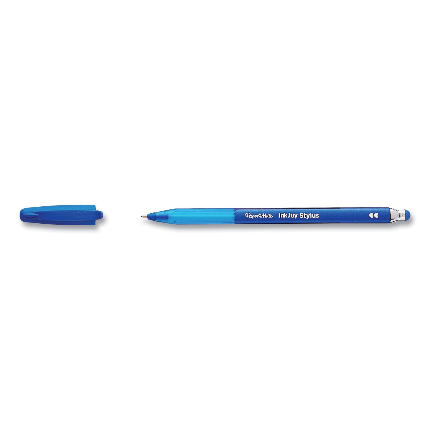 Paper Mate® InkJoy 100 Ballpoint Pen/Stylus, Stick, Medium 1 mm, Blue Ink, Blue Barrel, 12/Pack