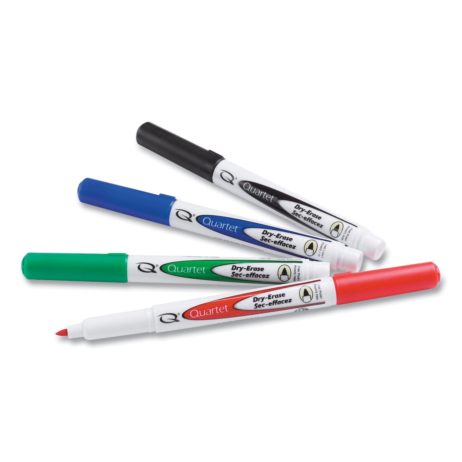 Quartet® Low-Odor Dry-Erase Marker, Fine Bullet Tip, Assorted Colors, 4/pack