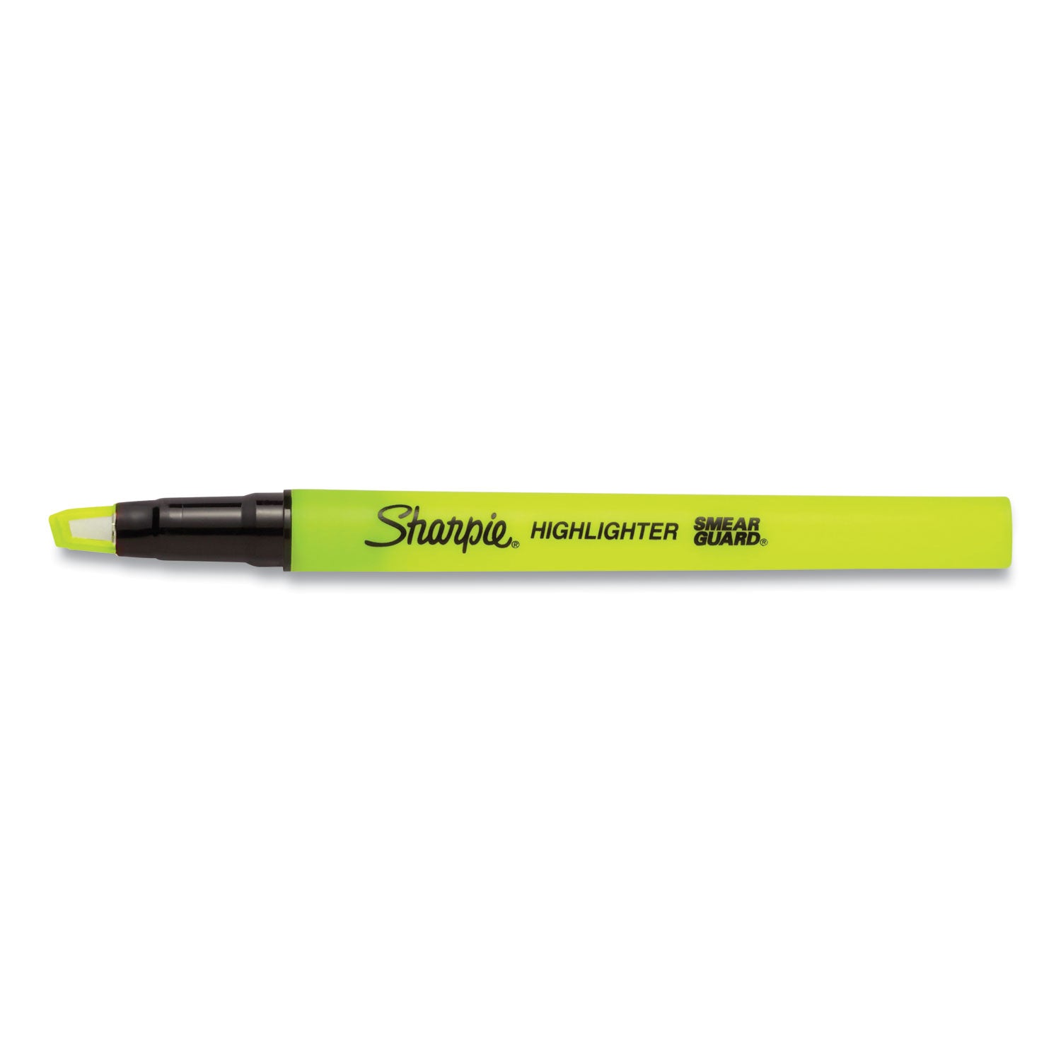 Sharpie® Clearview Pen-Style Highlighter, Fluorescent Yellow Ink, Chisel Tip, Yellow/black/clear Barrel, 3/pack