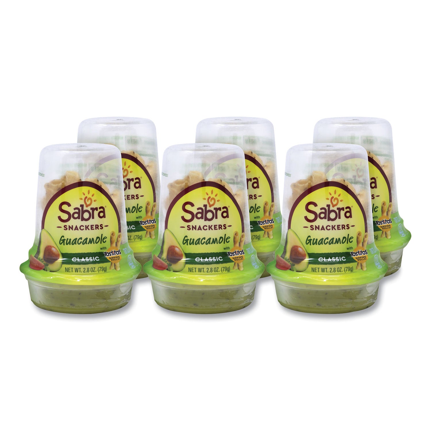 Sabra® Grab and Go Guacamole with Tostitos Tortilla Chips, 2.8 oz Cup, 6 Cups/Pack