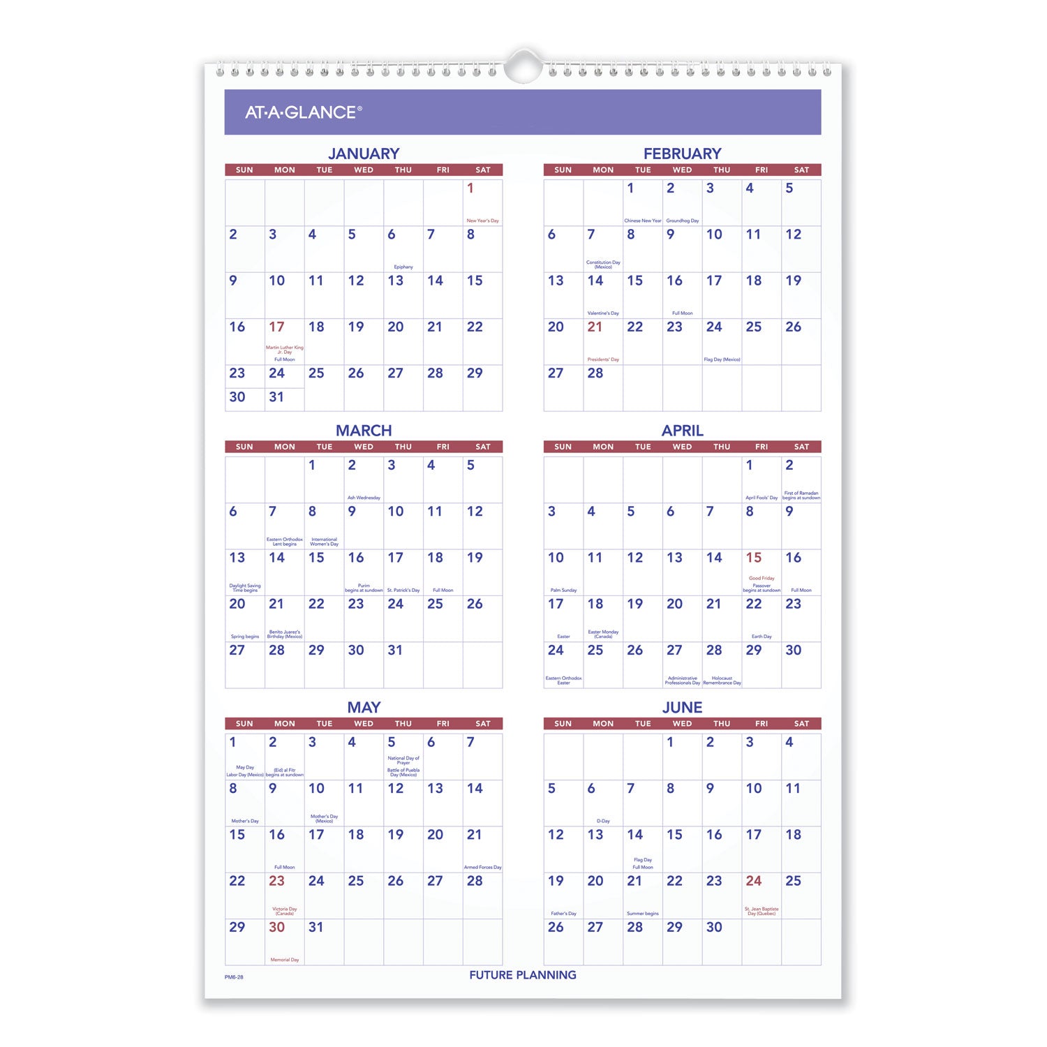 AT-A-GLANCE® Three-Month Wall Calendar, 15.5 x 22.75, White Sheets, 12-Month (Jan to Dec): 2025