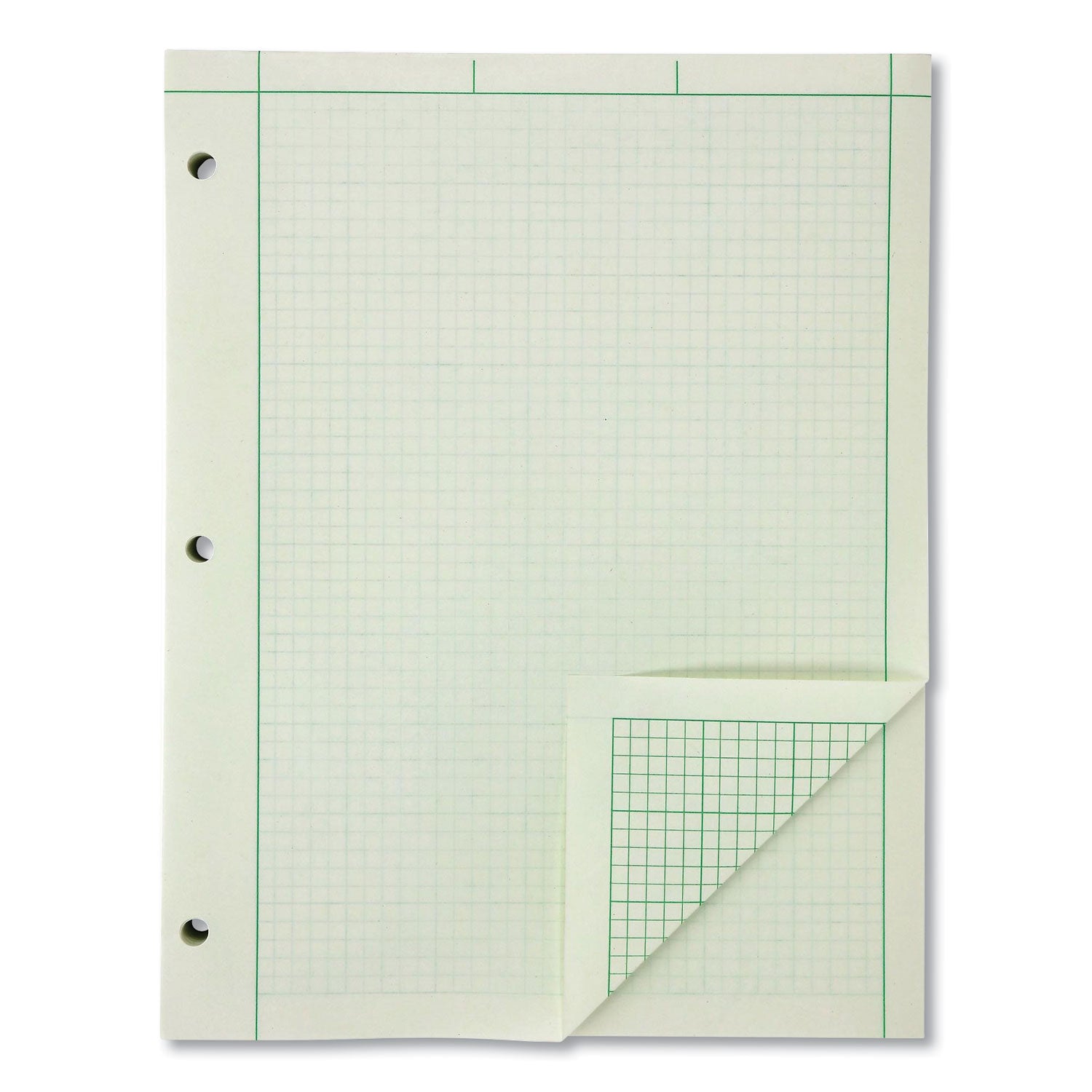 Evidence Engineer's Computation Pad, Cross-Section Quadrille Rule (5 sq/in, 1 sq/in), 200 Green-Tint 8.5 x 11 Sheets