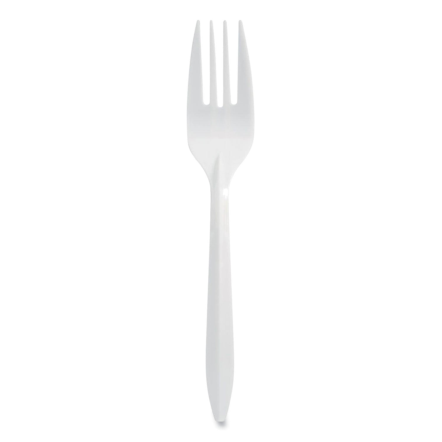 Individually Wrapped Mediumweight Cutlery, Forks, White, 1,000/Carton