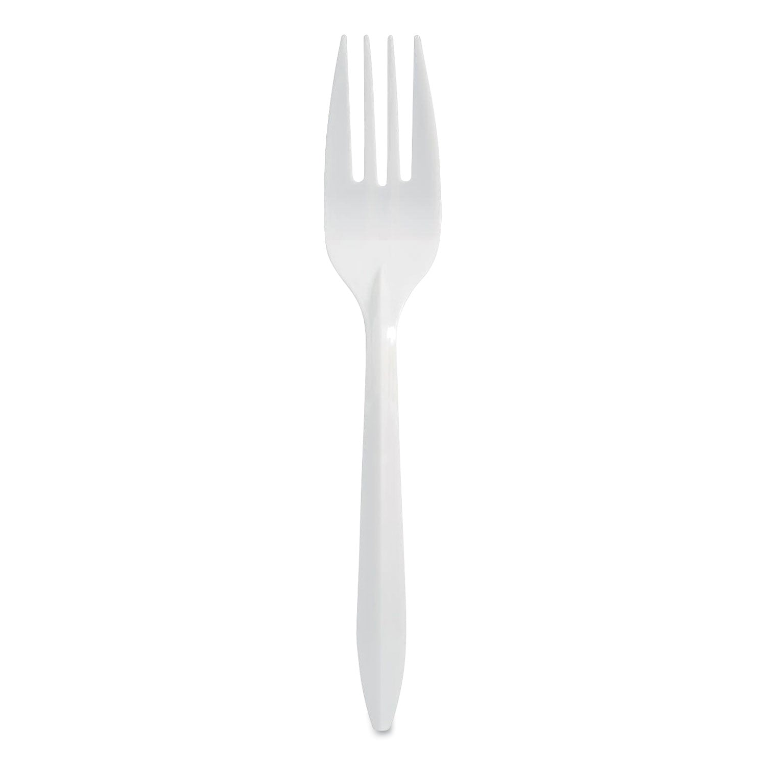 Mediumweight Polypropylene Cutlery, Fork, White, 1,000/Carton
