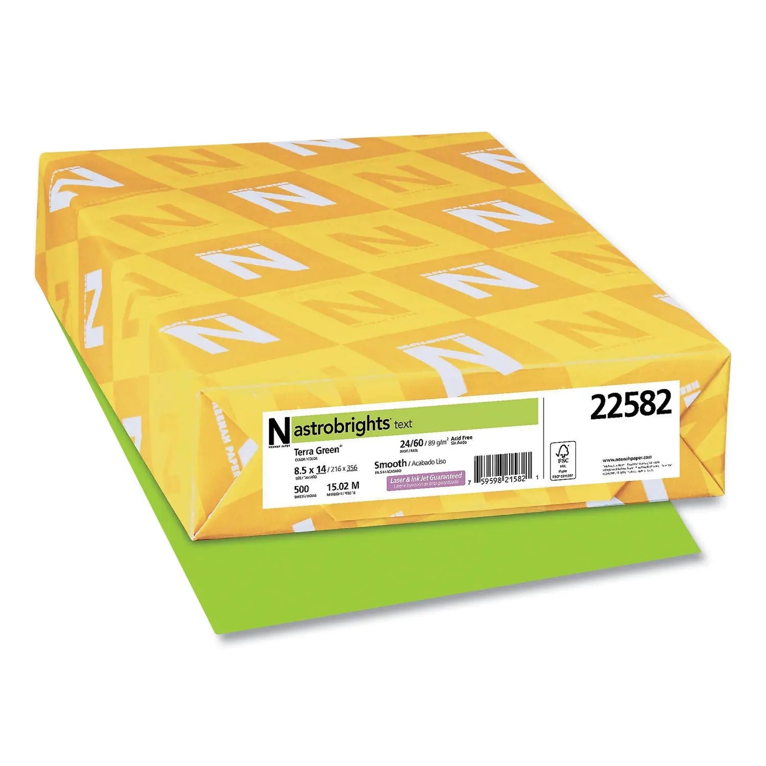 Color Paper, 24 lb Bond Weight, 8.5 x 14, Terra Green, 500/Ream Astrobrights® Flipcost