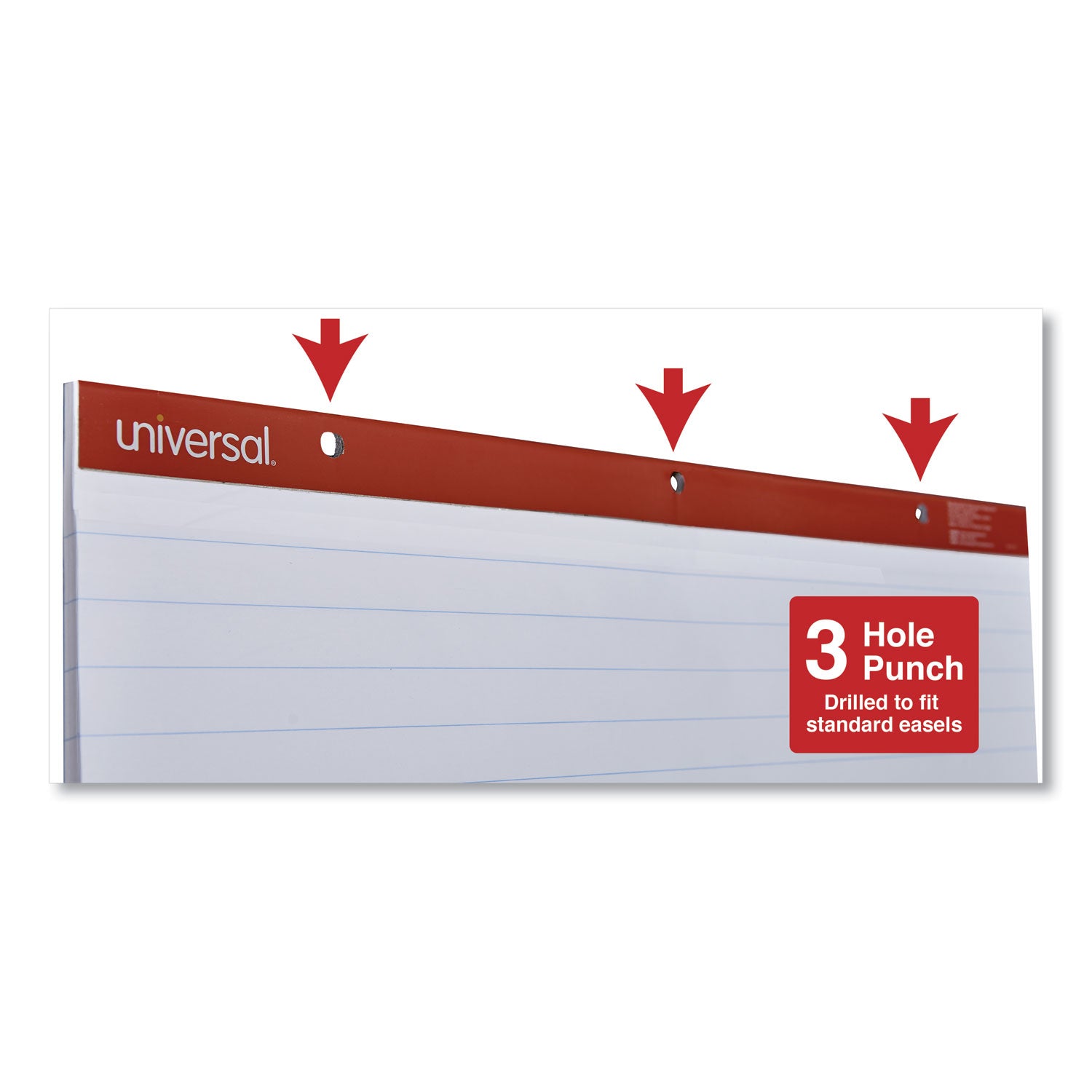 Universal™ Easel Pads/Flip Charts, Presentation Format (1" Rule), 27 x 34, White, 50 Sheets, 2/Carton
