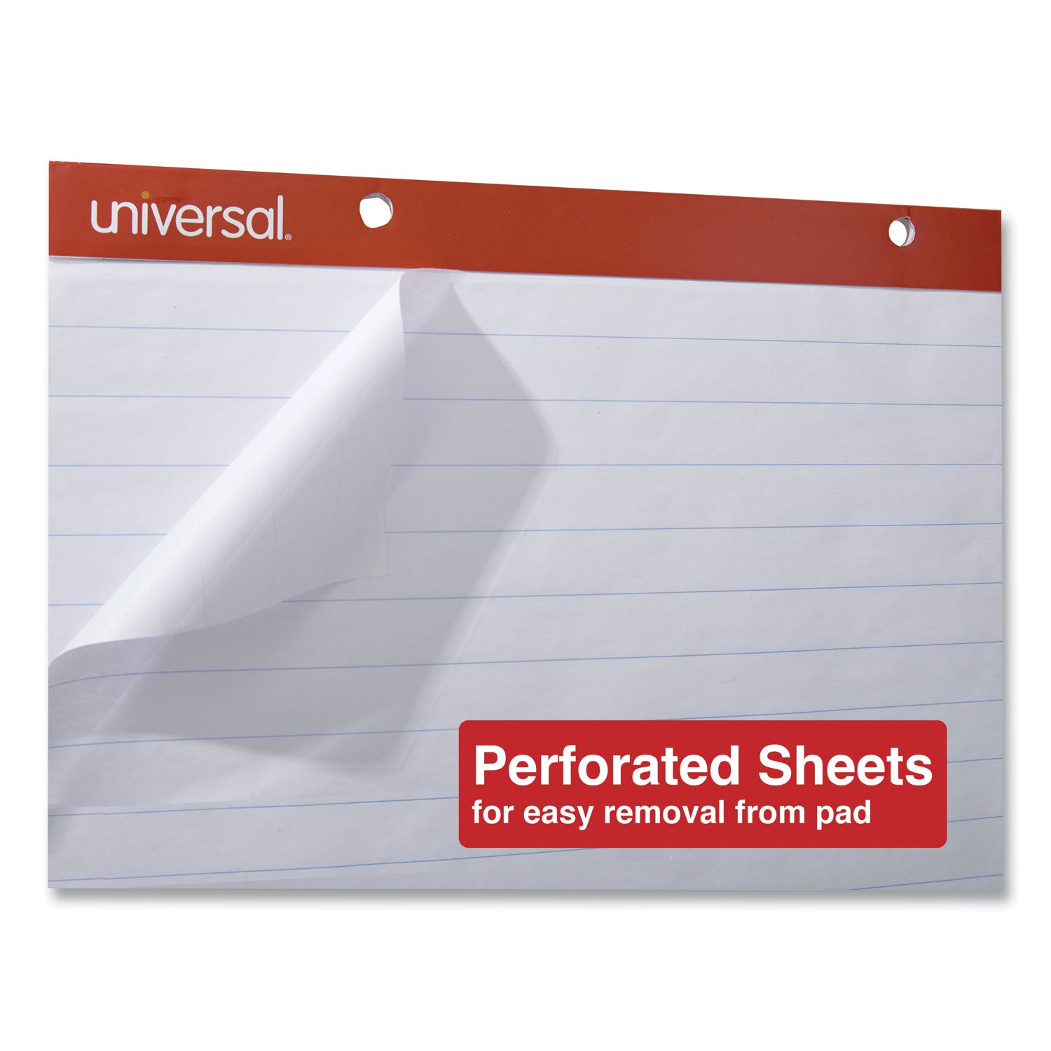 Universal™ Easel Pads/Flip Charts, Presentation Format (1" Rule), 27 x 34, White, 50 Sheets, 2/Carton