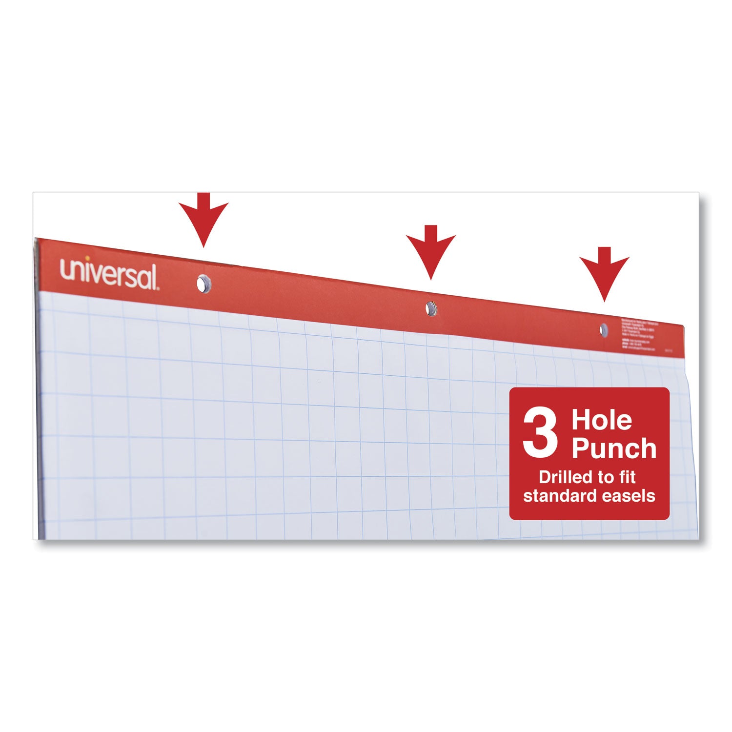 Universal™ Easel Pads/Flip Charts, Quadrille Rule (1 sq/in), 27 x 34, White, 50 Sheets, 2/Carton