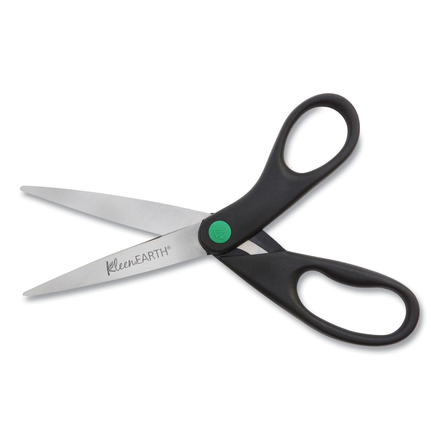Westcott® KleenEarth Scissors, 8" Long, 3.25" Cut Length, Straight Black Handle, 2/Pack