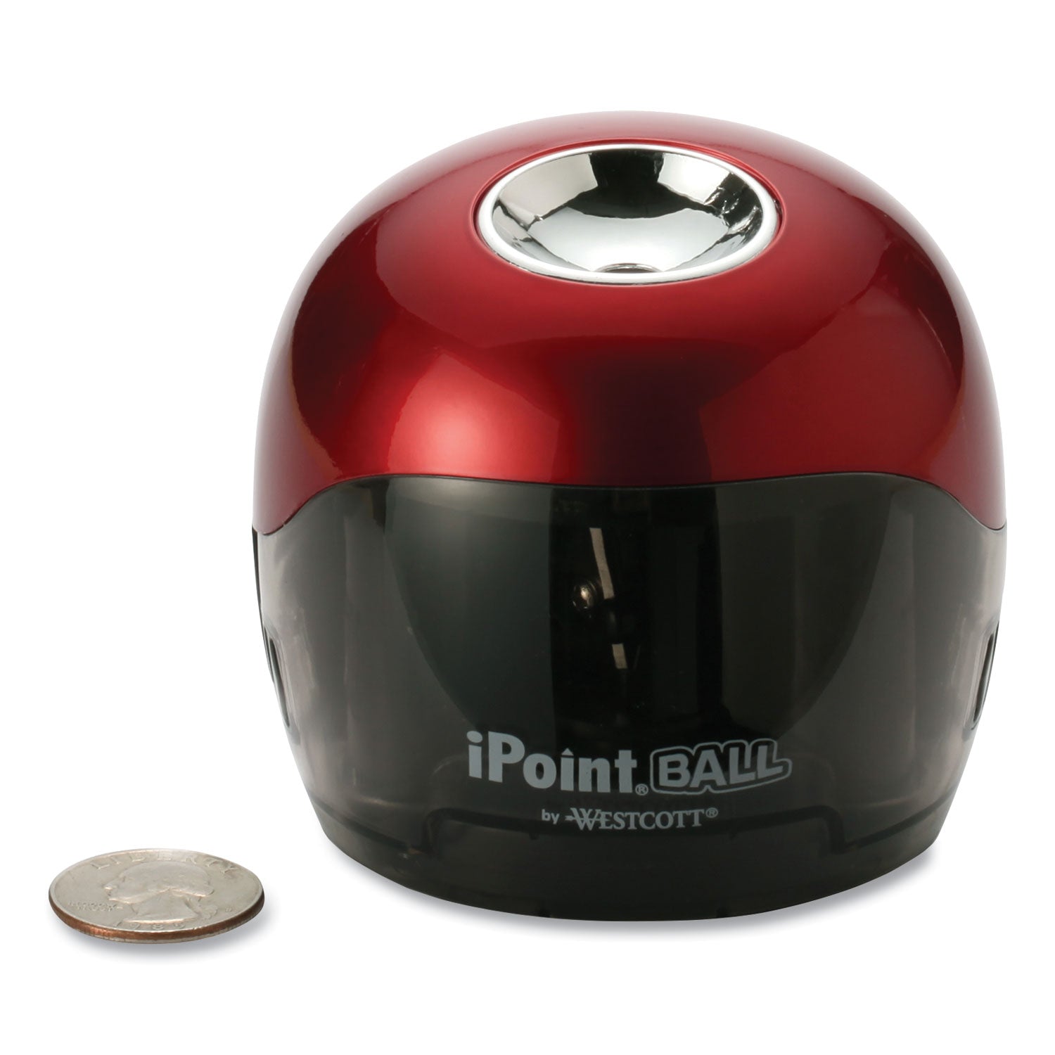 Westcott® Ipoint Ball Battery Sharpener, Battery-Powered, 3 X 3.25, Red/black