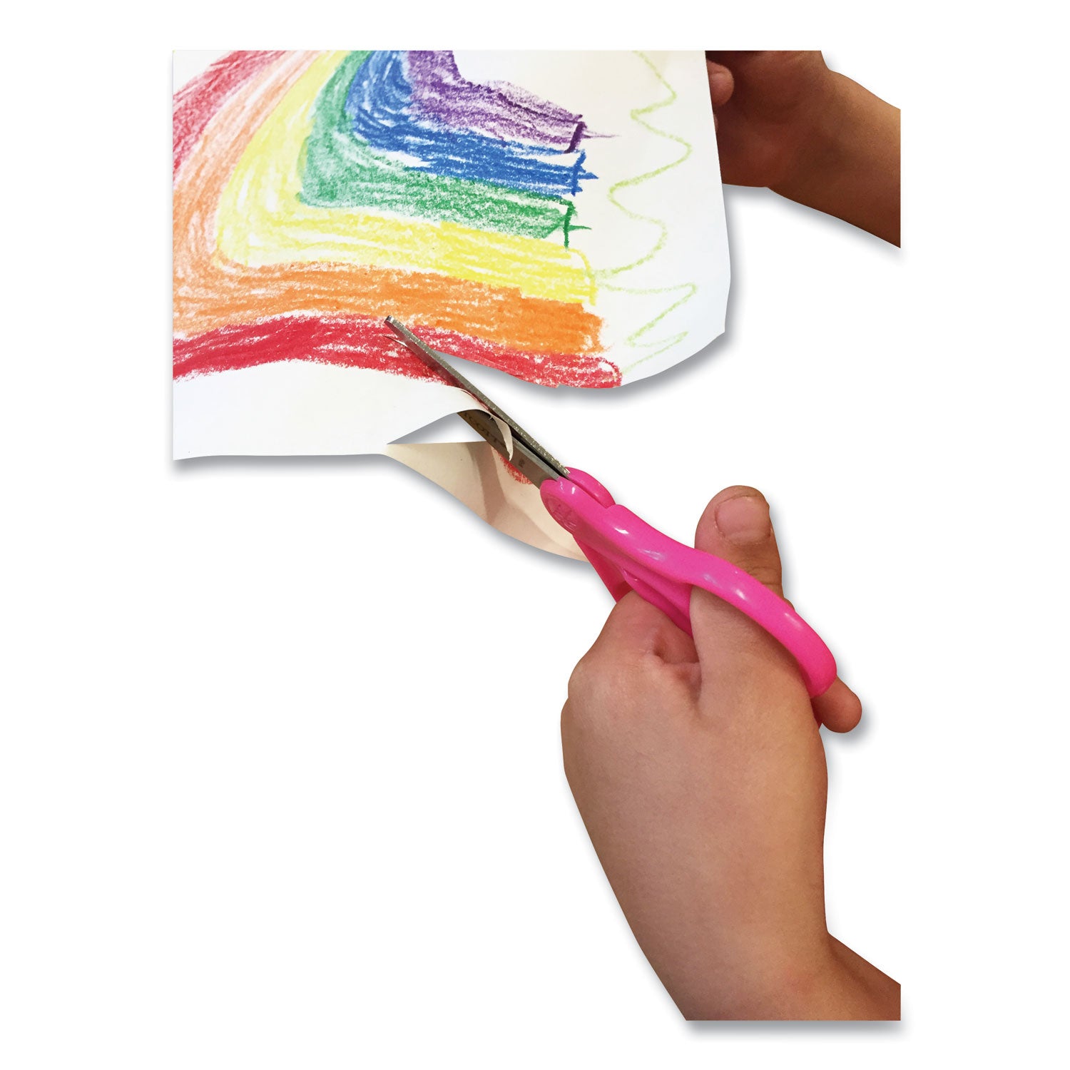 Westcott® For Kids Scissors, Rounded Tip, 5" Long, 1.75" Cut Length, Straight Handle, Randomly Assorted Handle Color