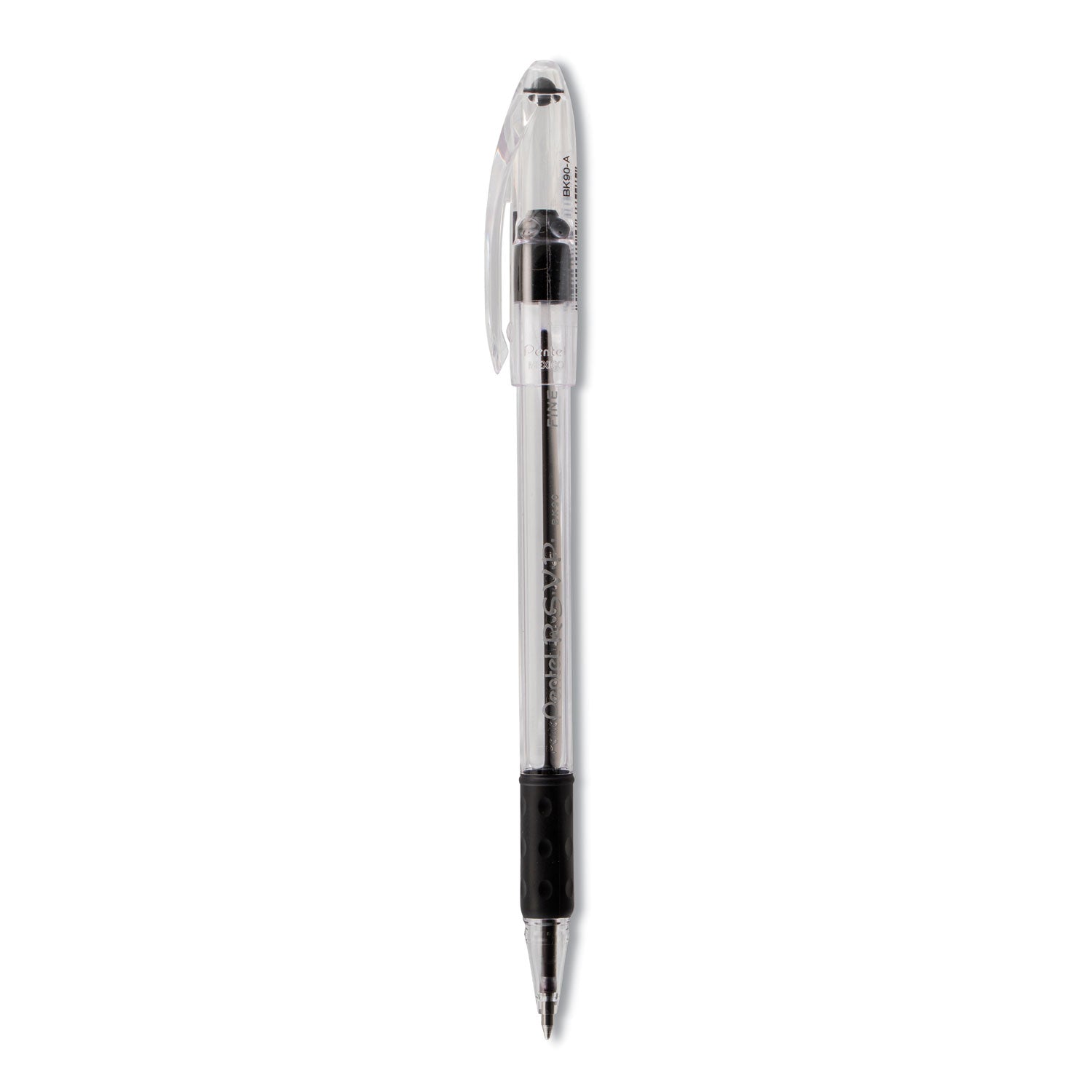 R.S.V.P. Ballpoint Pen, Stick, Fine 0.7 mm, Black Ink, Clear/Black Barrel, Dozen