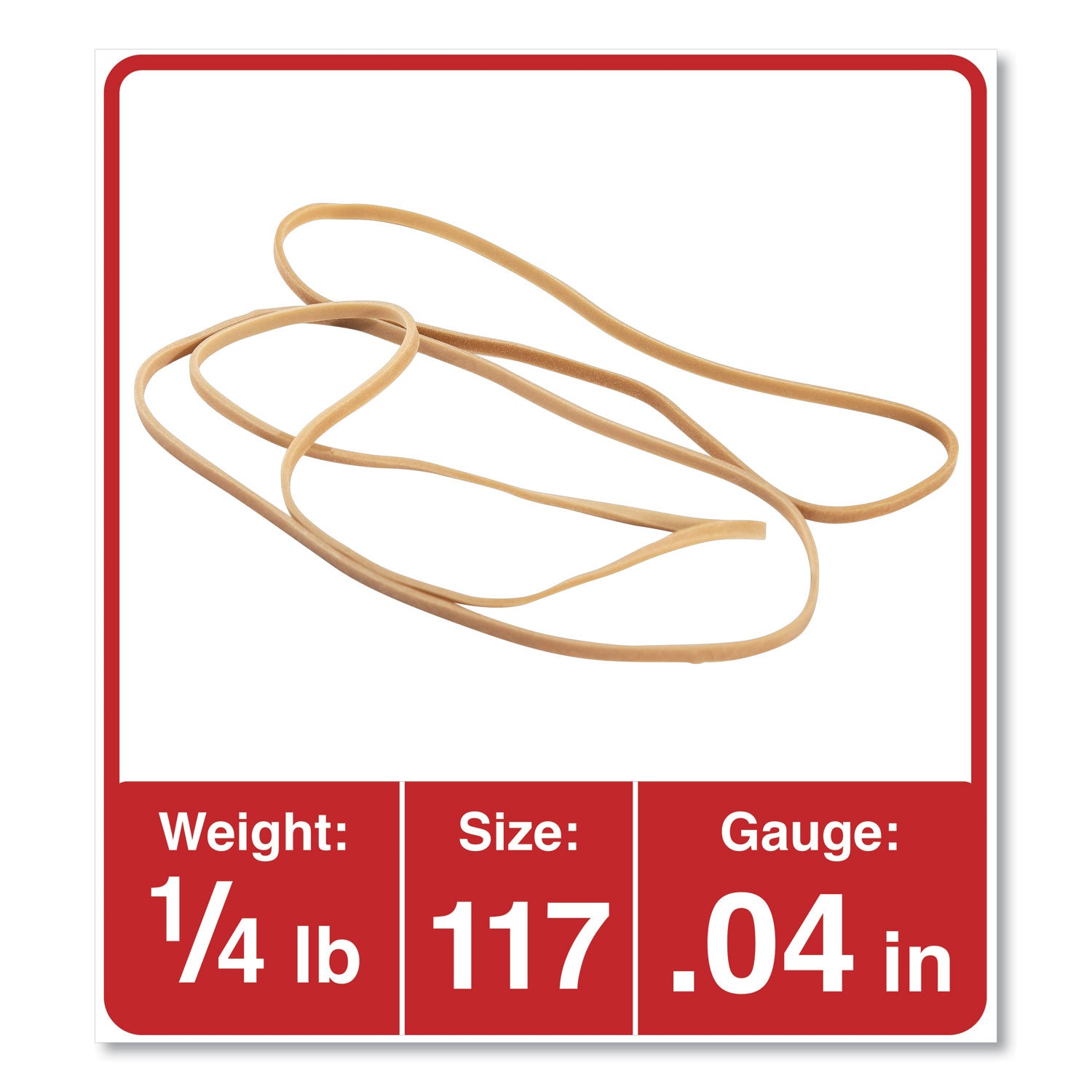 Universal® Rubber Bands, Size 117, 0.06" Gauge, Beige, 4 Oz Box, 50/pack