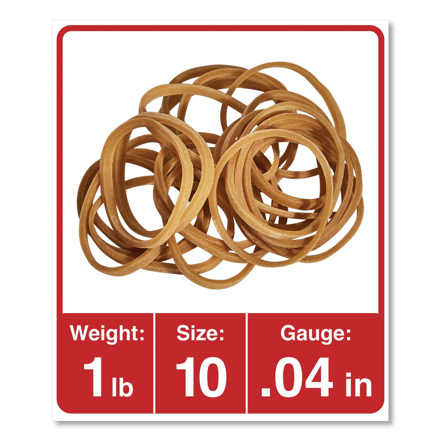 Universal® Rubber Bands, Size 10, 0.04" Gauge, Beige, 1 Lb Box, 3,400/pack