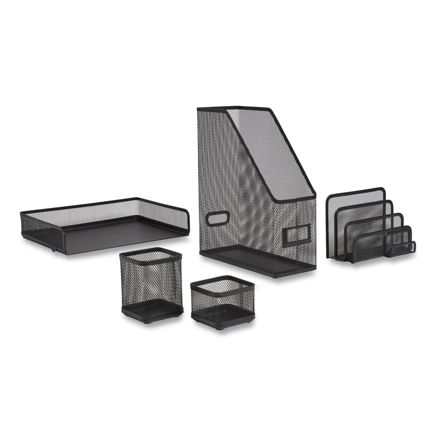 Wire Mesh Organizer Set, 5 Pieces, Matte Black TRU RED™ Flipcost