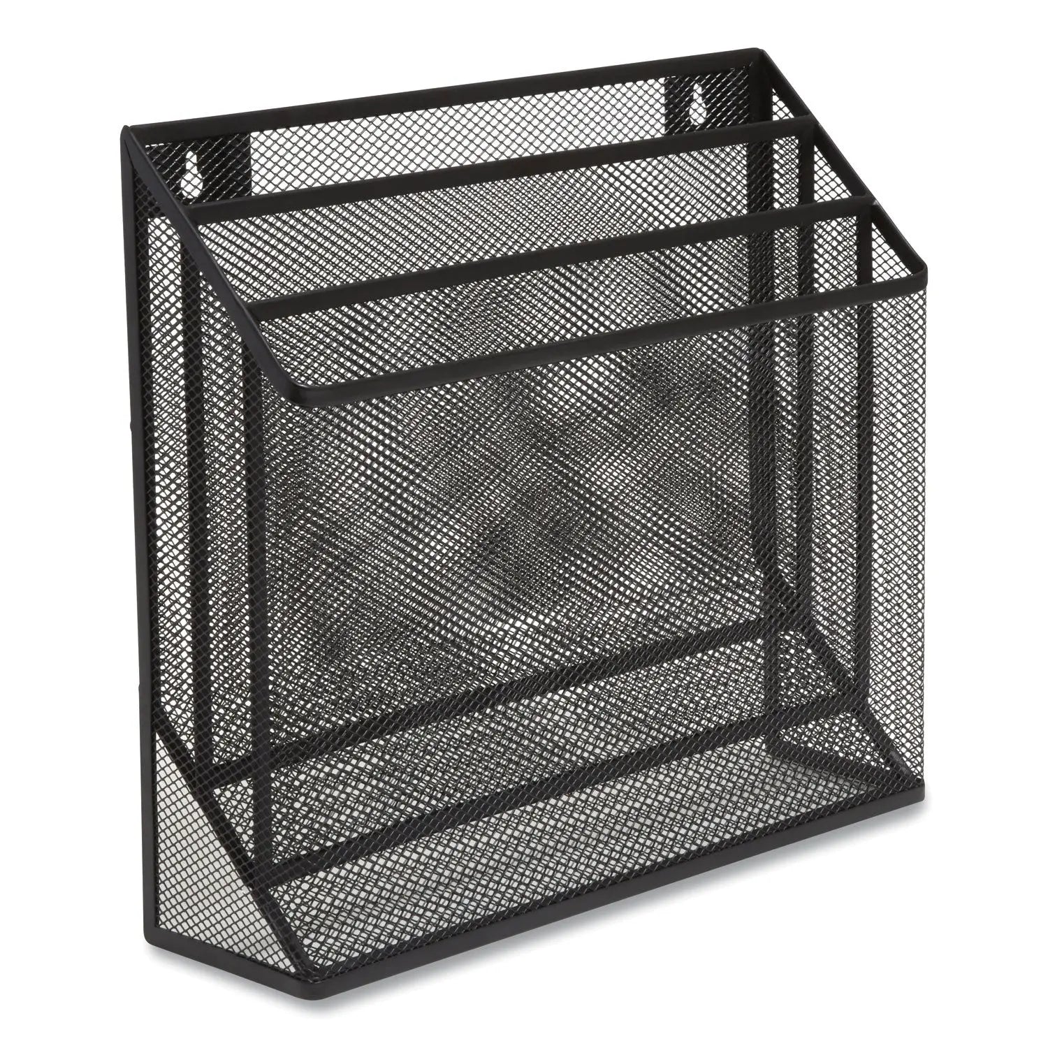 Wire Mesh Incline Sorter, Enclosed Design, 3 Sections, Letter-Size, 13.78 x 16.61 x 12.4, Matte Black TRU RED™ Flipcost
