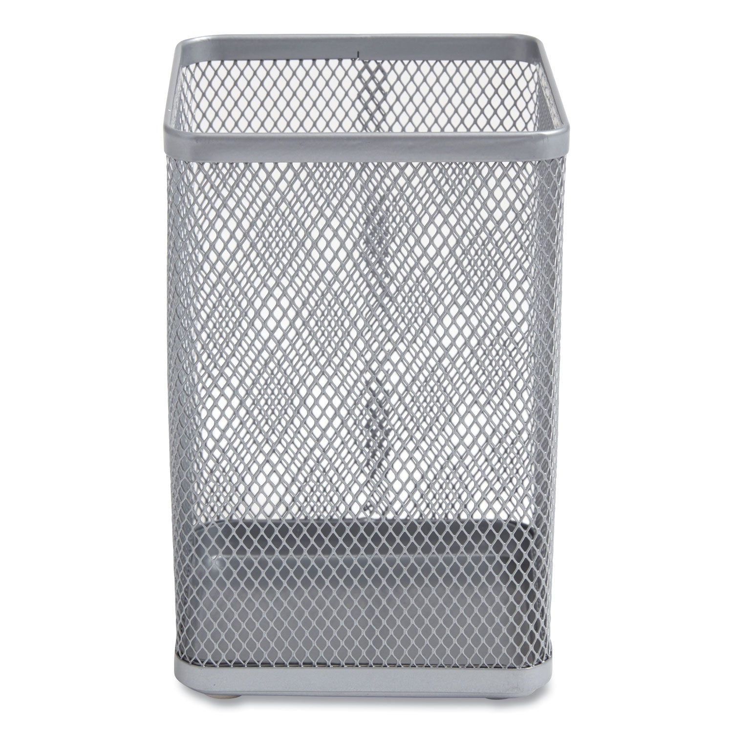 TRU RED™ Wire Mesh Jumbo Pencil Holder, 4.33 X 4.33 X 6.69, Silver