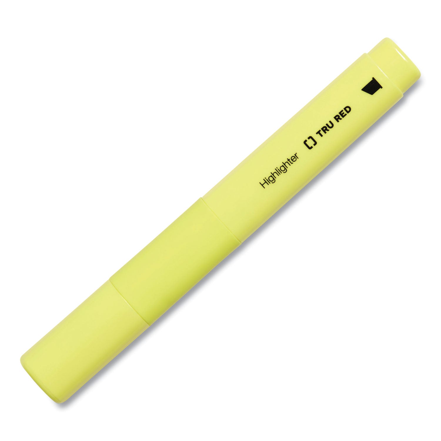 TRU RED™ TANK STYLE CHISEL TIP HIGHLIGHTER, YELLOW INK, CHISEL TIP, YELLOW BARREL, 5/PACK